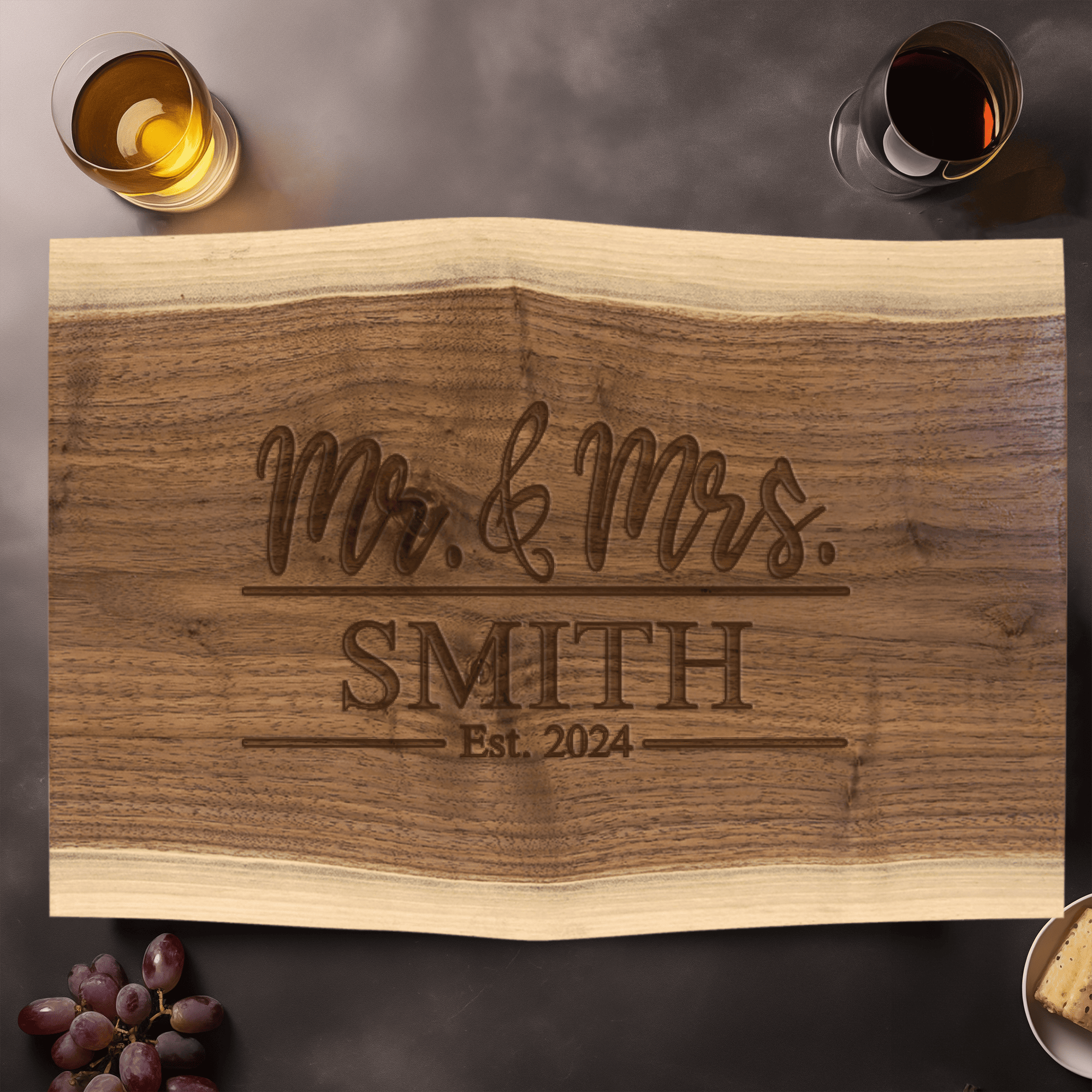 Anniversary Black Walnut Cutting Board With Forever United Arework Design