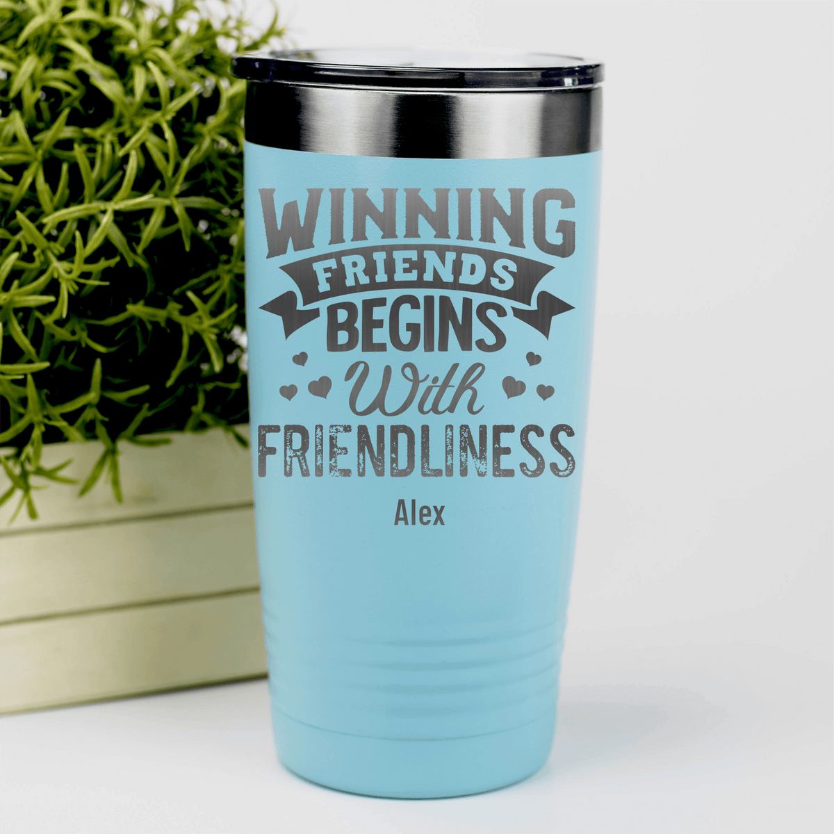 Teal Best Friend Tumbler With Friends With Friendliness Design