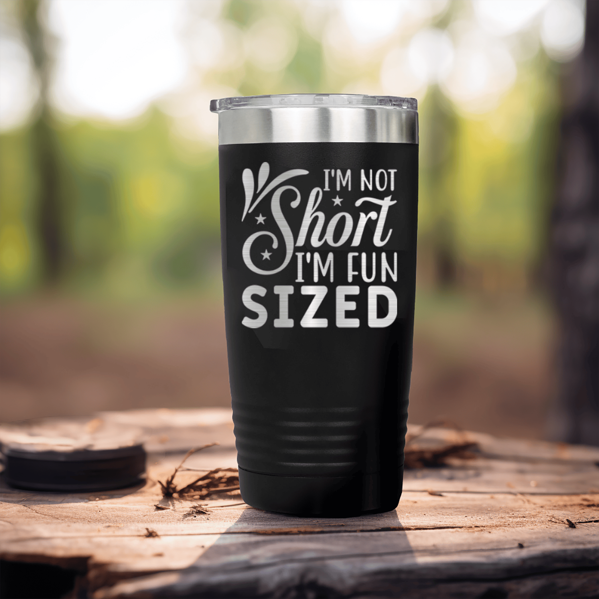 Black pickelball tumbler Fun Sized