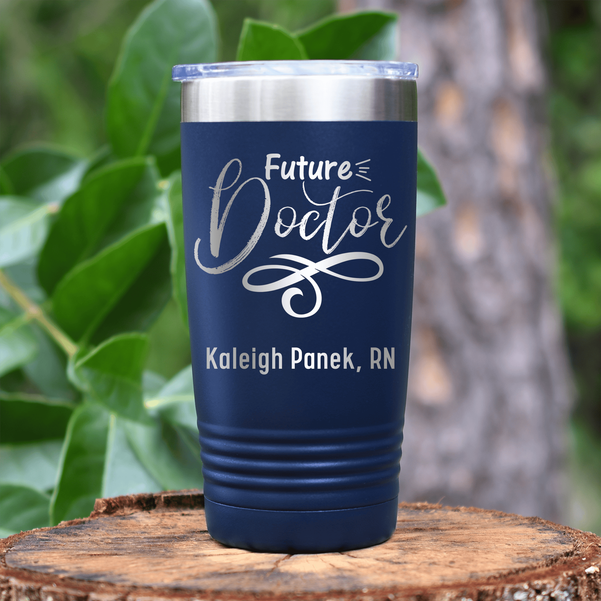 Navy Nurse Tumbler With Future Doctor Script Design