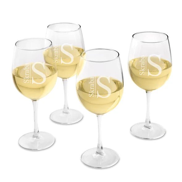 Monogrammed Wine Glass Set