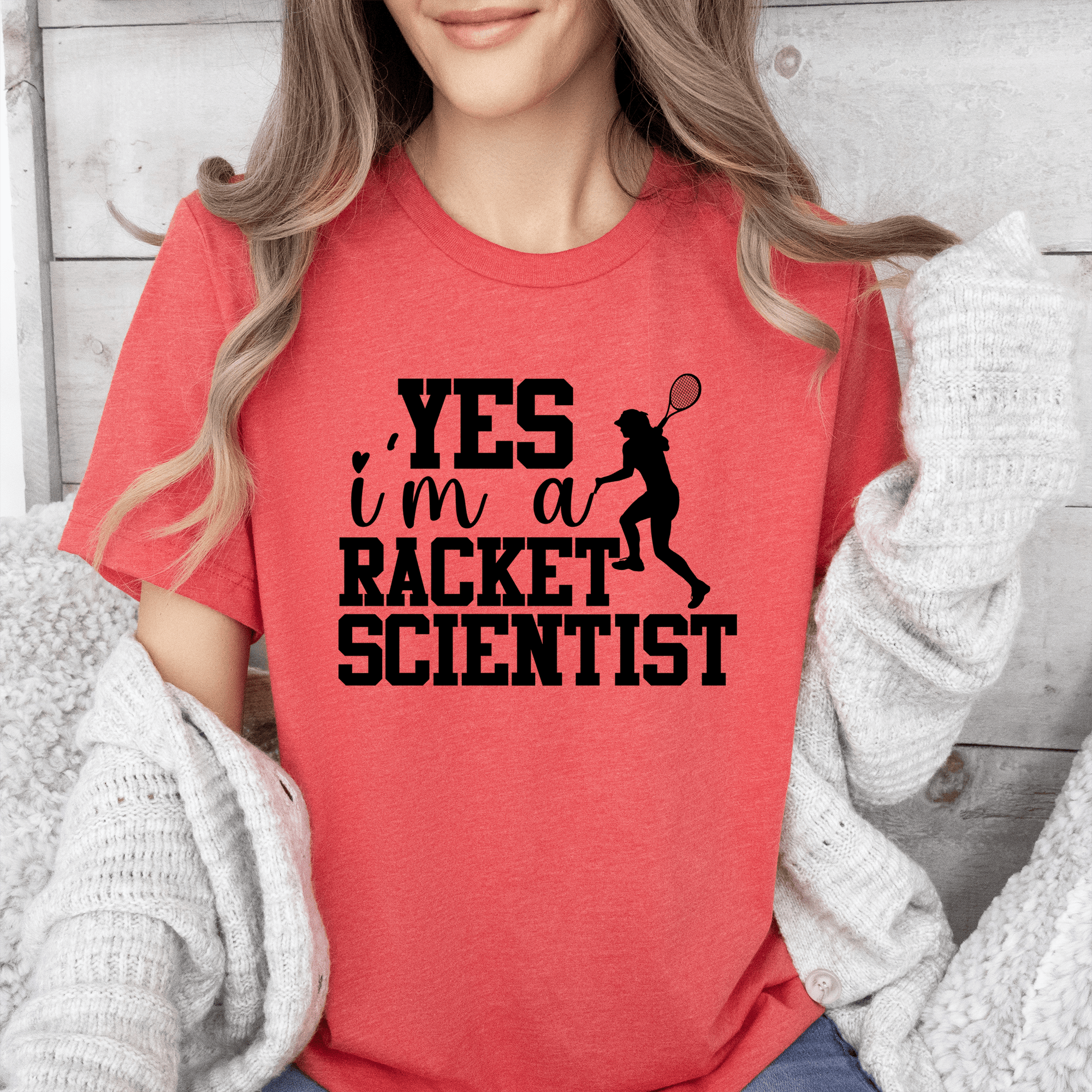 Girl Tennis Scientist Womens T Shirt