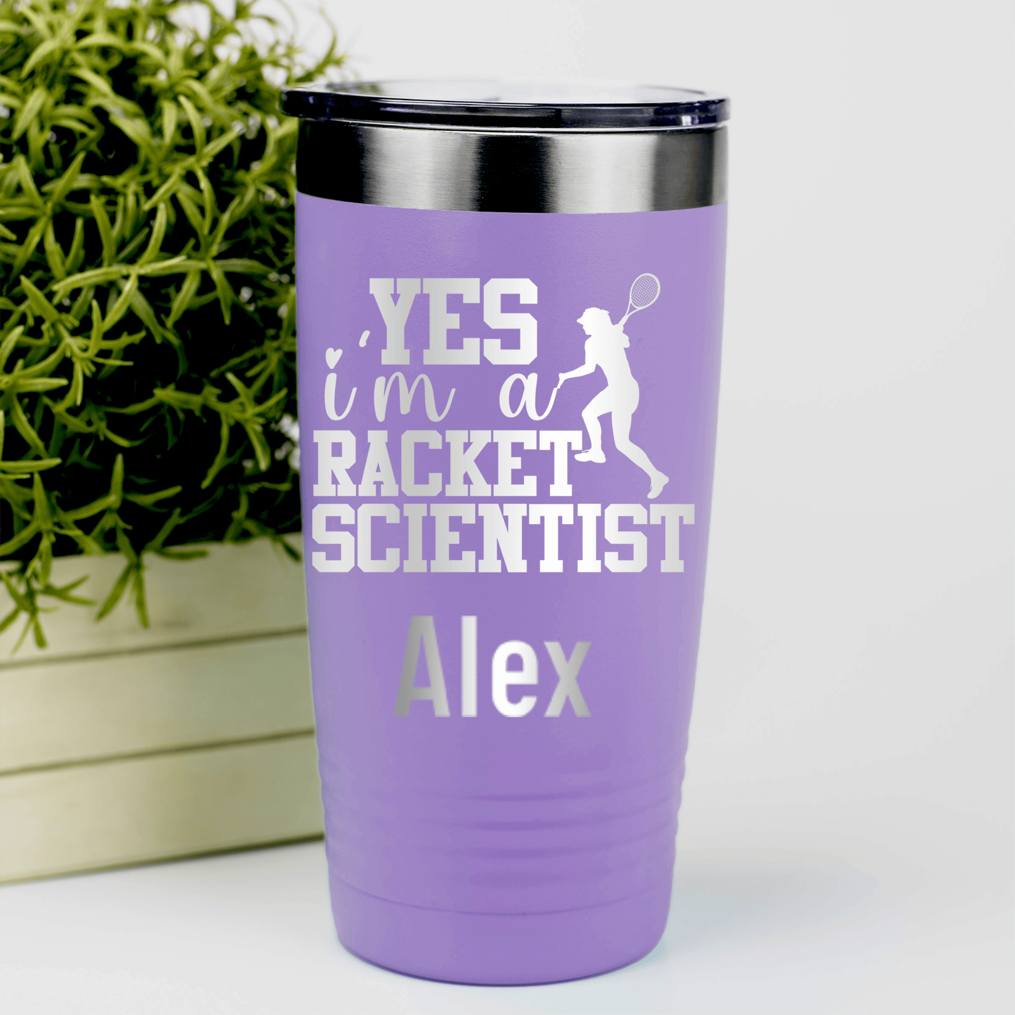 Light Purple Tennis For Her Tumbler With Girl Tennis Scientist Design