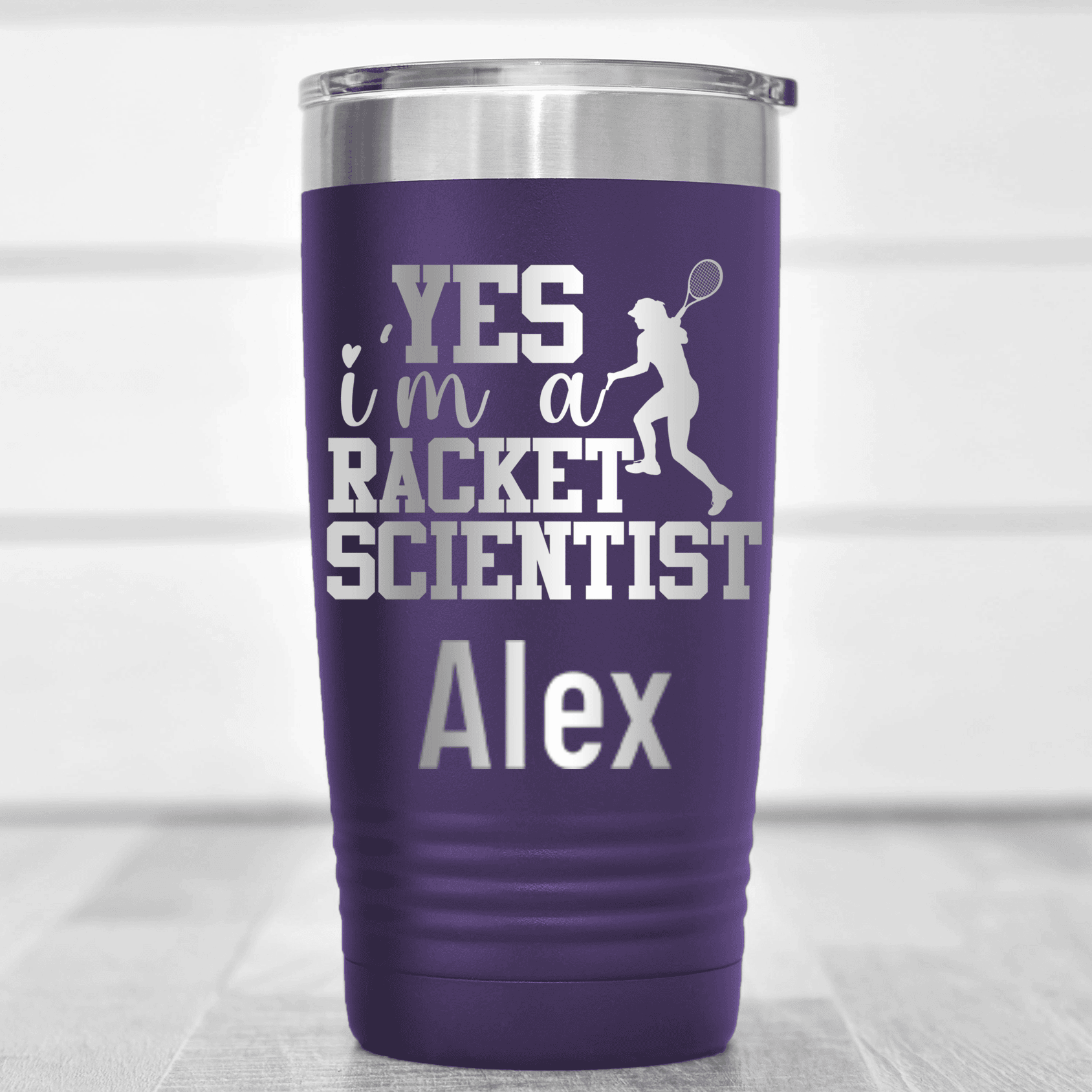 Purple Tennis For Her Tumbler With Girl Tennis Scientist Design