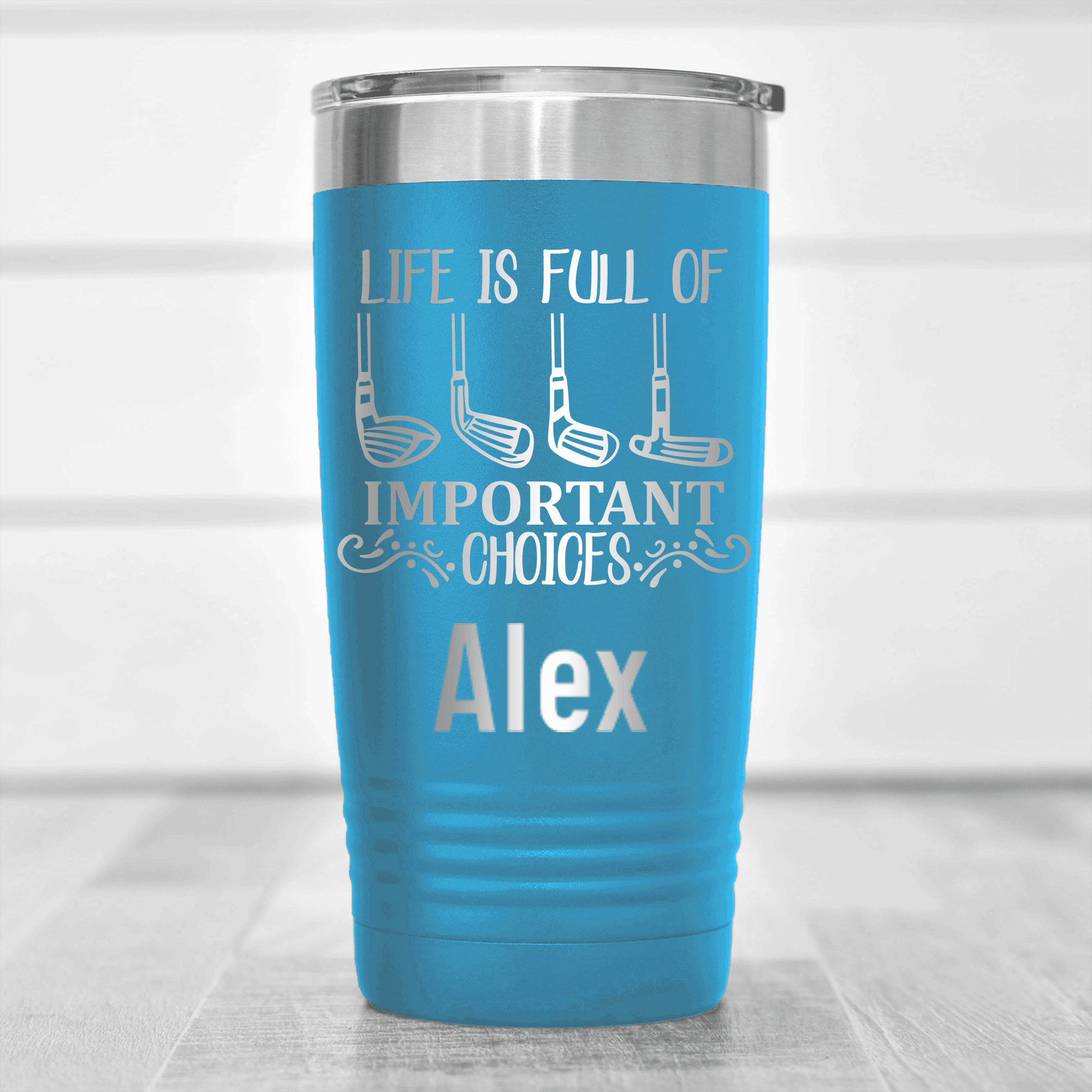 Light Blue Golf Gifts For Her Tumbler With Girls Have Choices Design