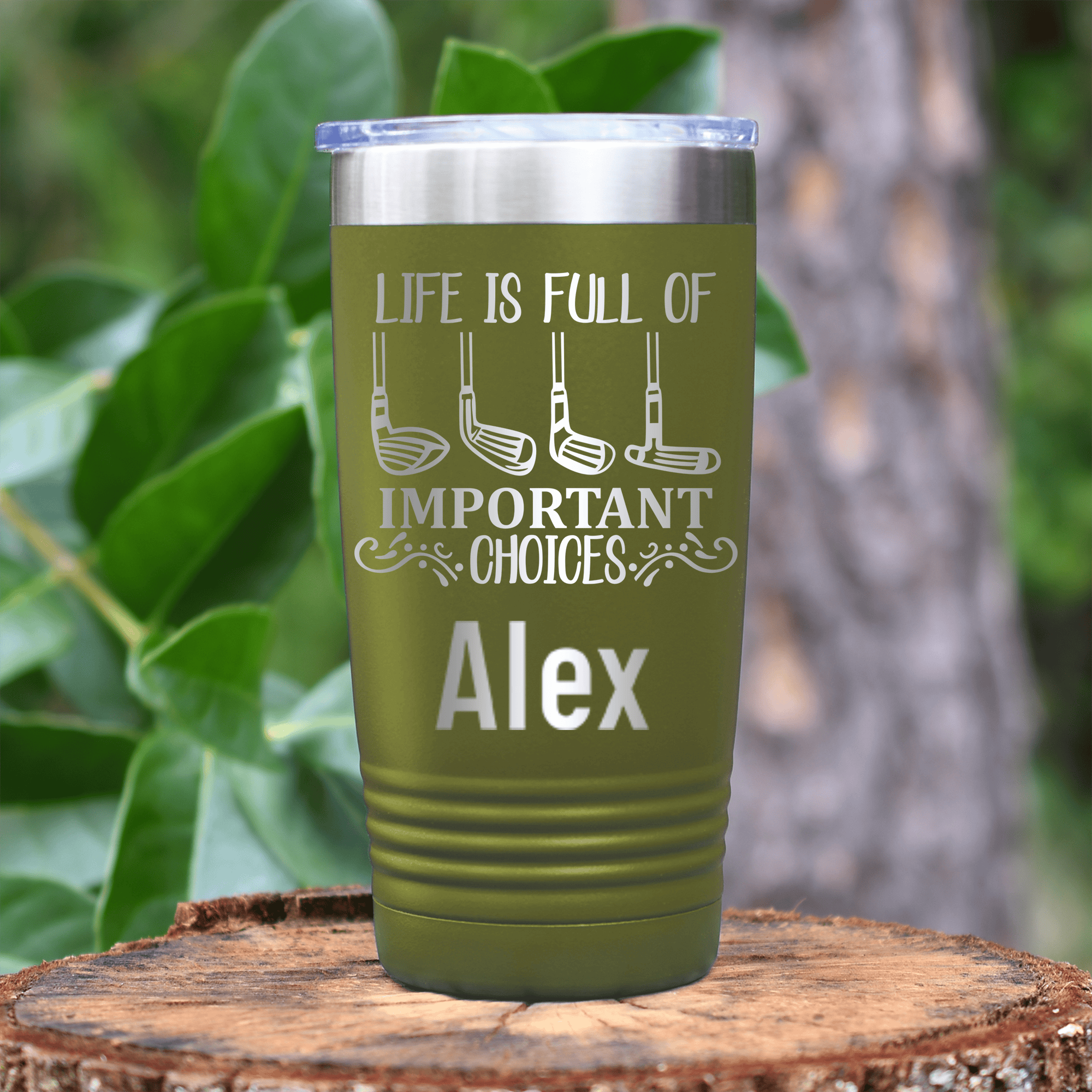 Military Green Golf Gifts For Her Tumbler With Girls Have Choices Design