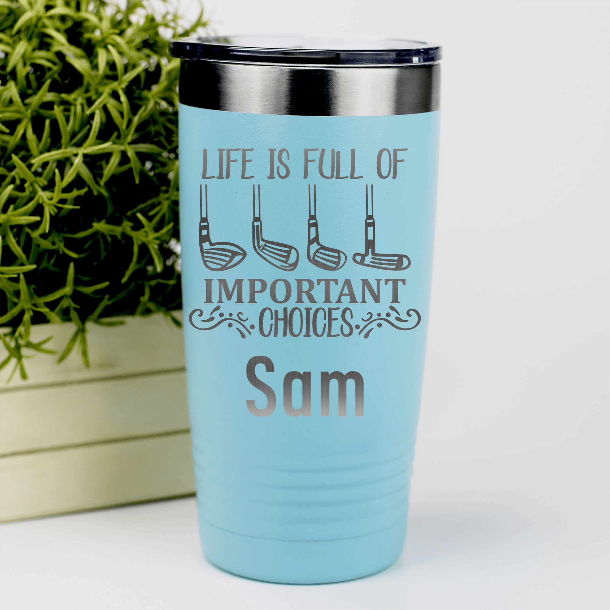 Teal Golf Gifts For Her Tumbler With Girls Have Choices Design