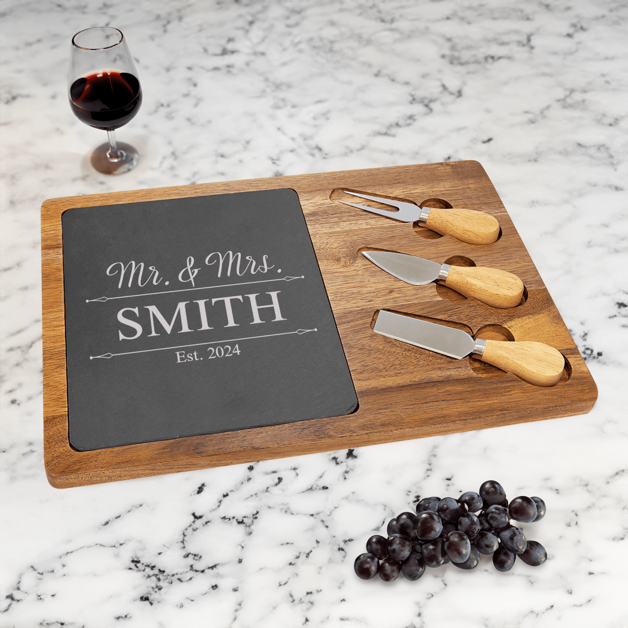 Golden Moments Memorial Wood Slate Serving Tray