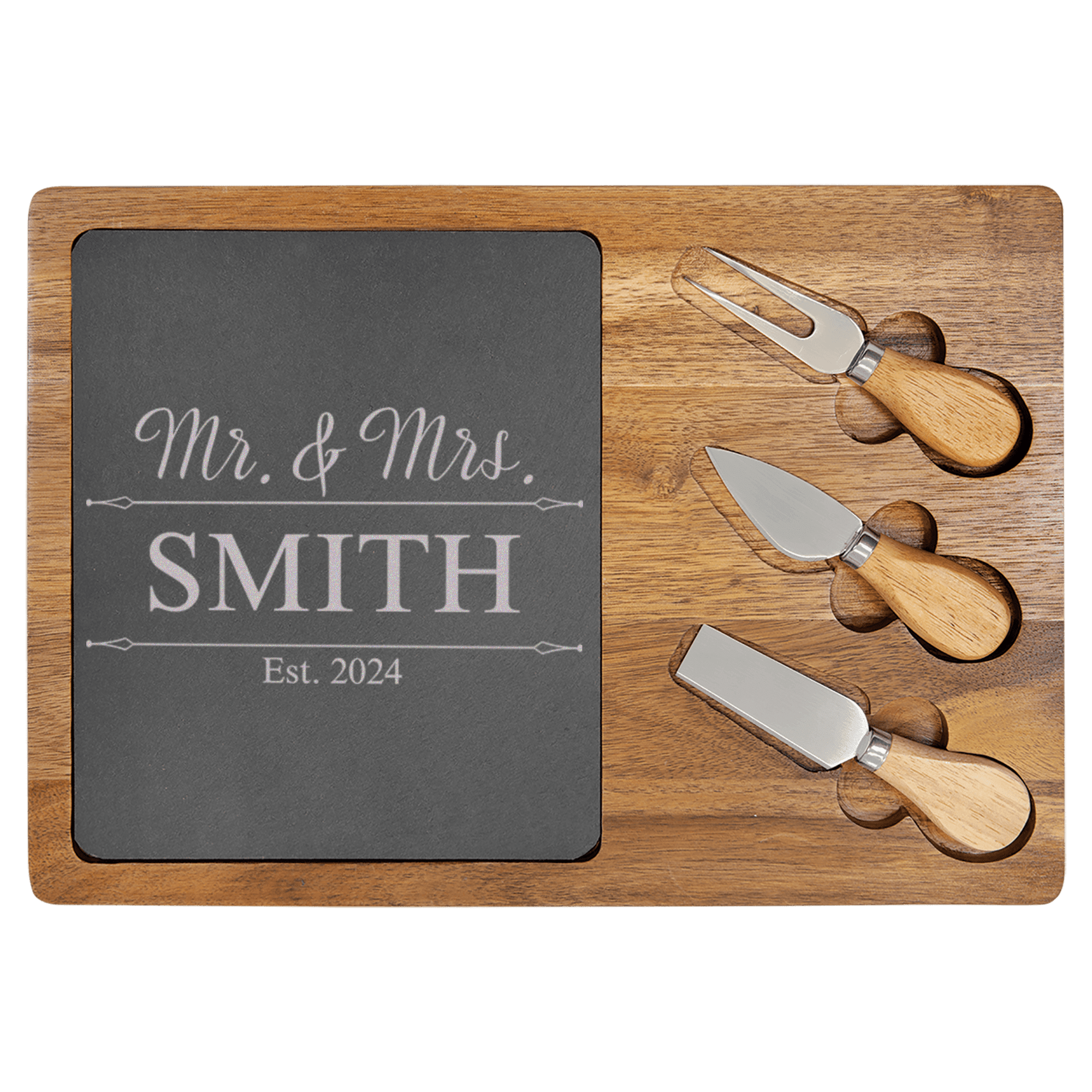 Golden Moments Memorial Wood Slate Serving Tray