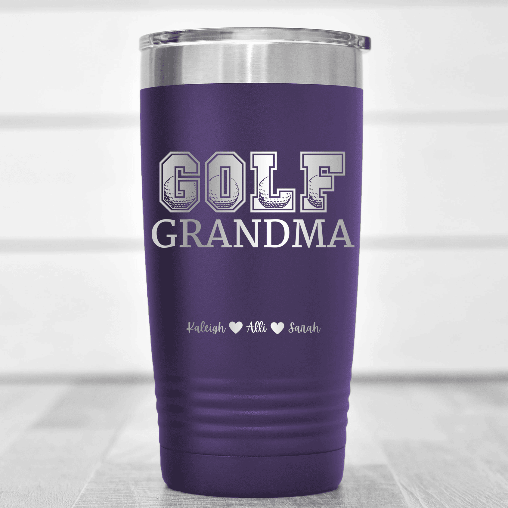 Purple Golf Mom Tumbler With Golf Grandma Design