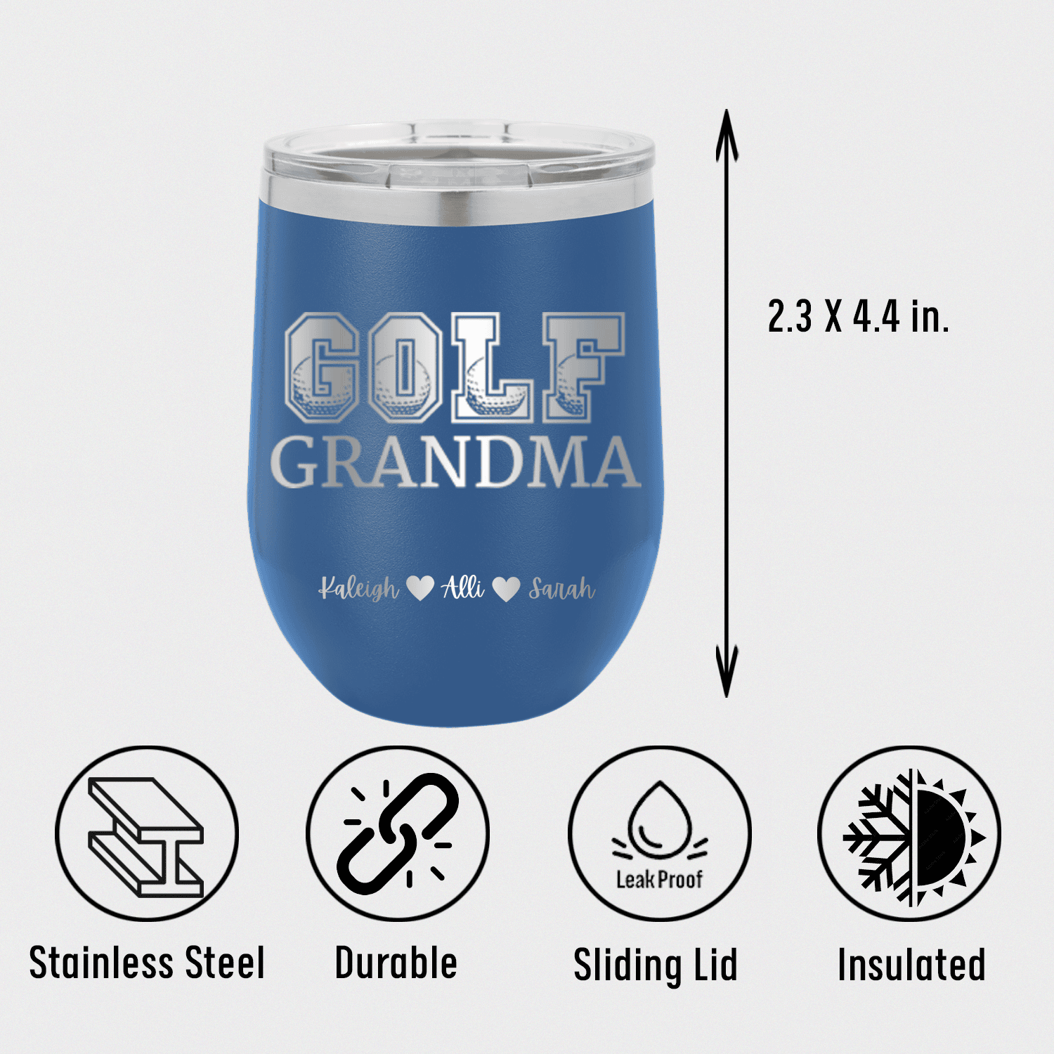 Golf Grandma Wine Tumbler