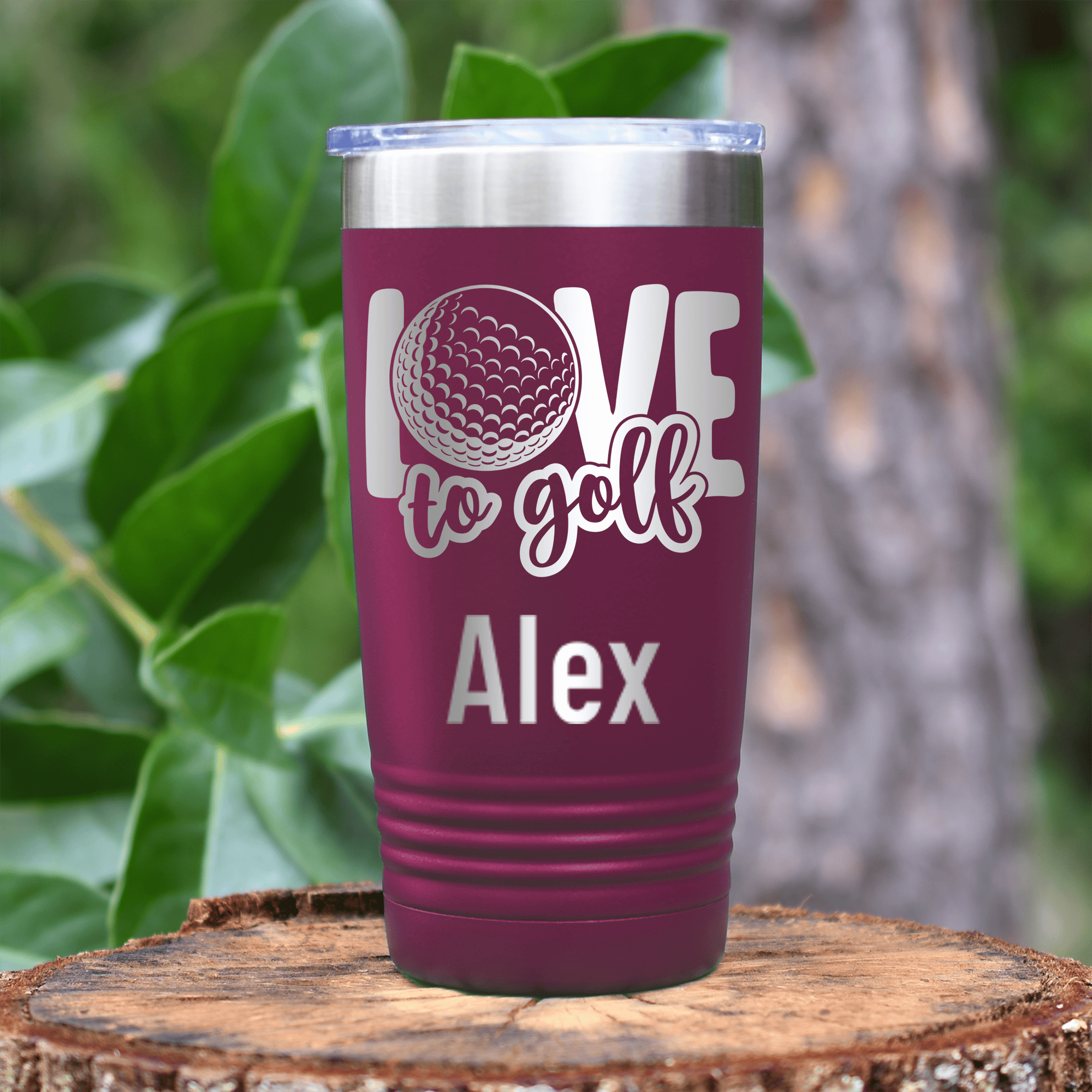 Maroon Golf Gifts For Her Tumbler With Golf Is Love Design