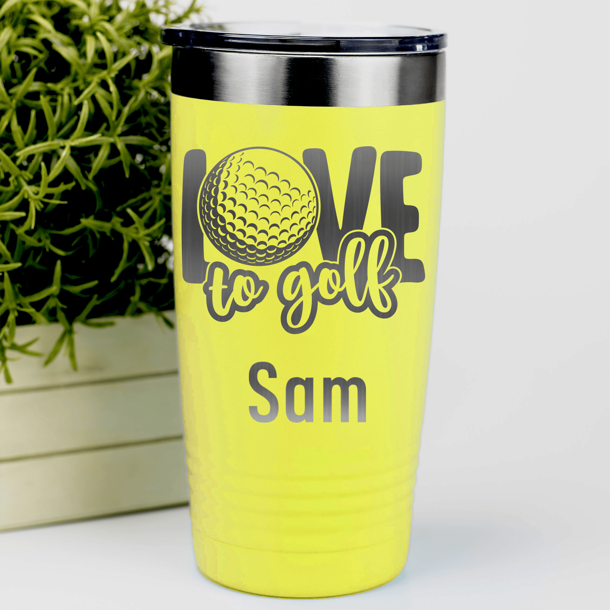 Yellow Golf Gifts For Her Tumbler With Golf Is Love Design