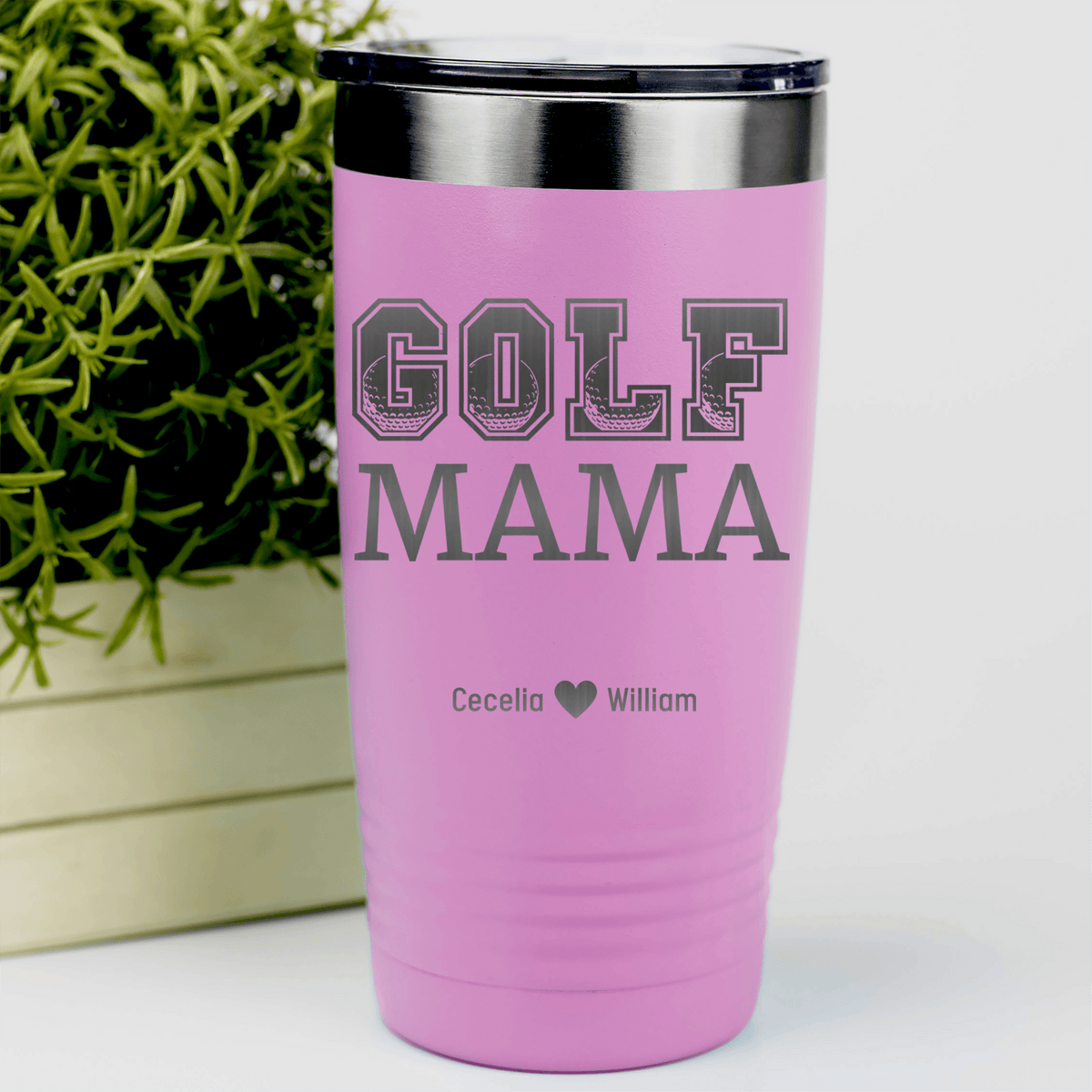 Pink Golf Mom Tumbler With Golf Mama Design