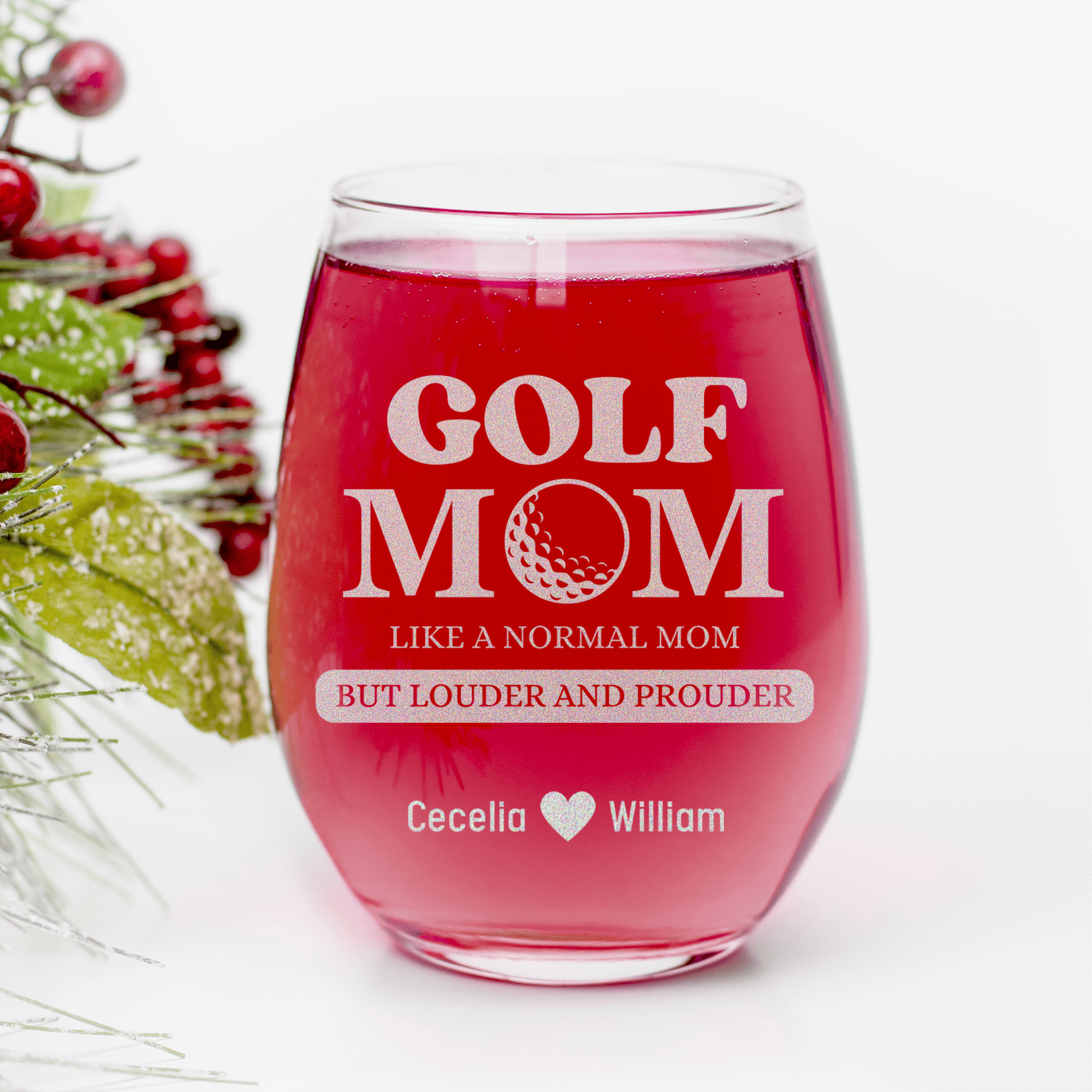 Golf Moms Are Loud And Proud Stemless Wine Glass