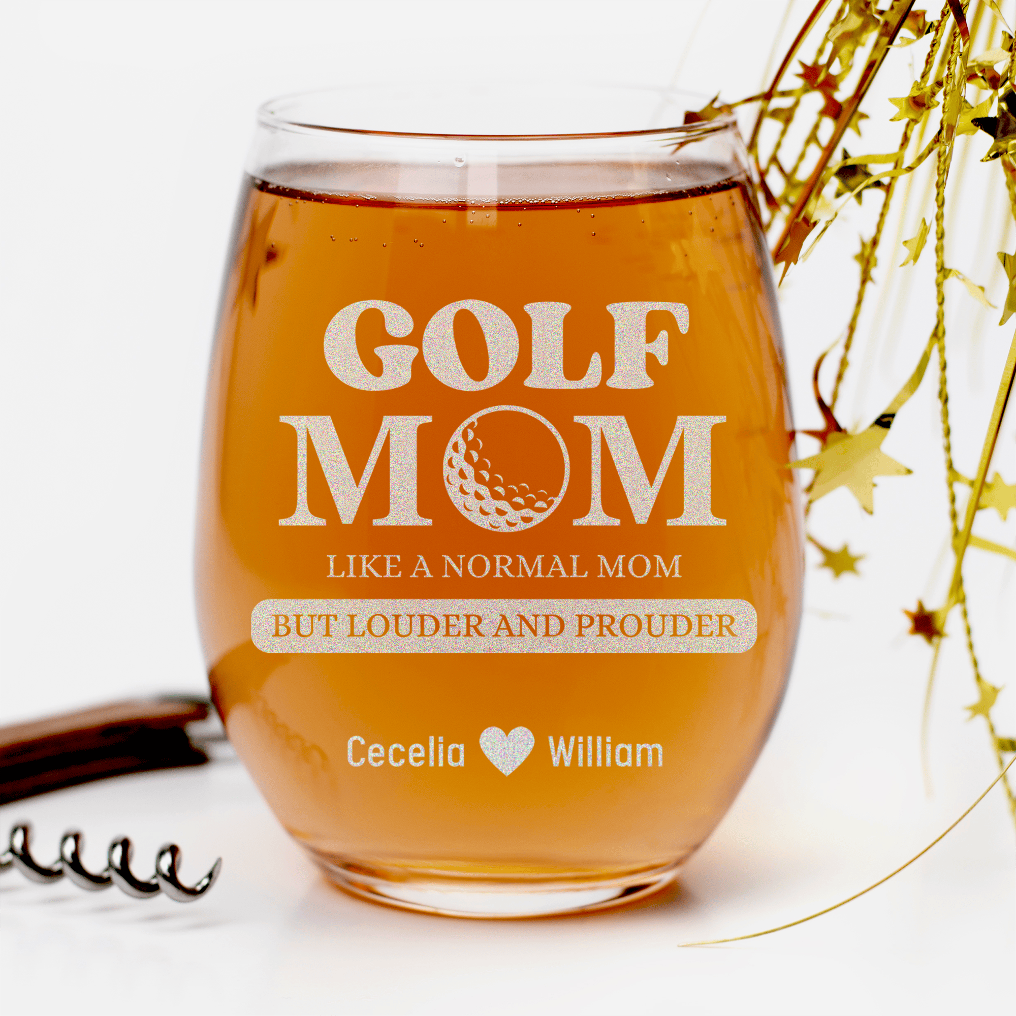 Golf Moms Are Loud And Proud Stemless Wine Glass