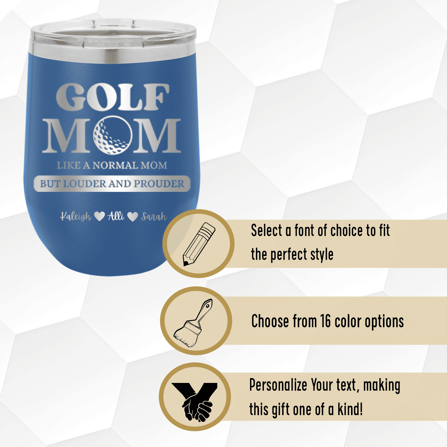 Golf Moms Are Loud And Proud Wine Tumbler