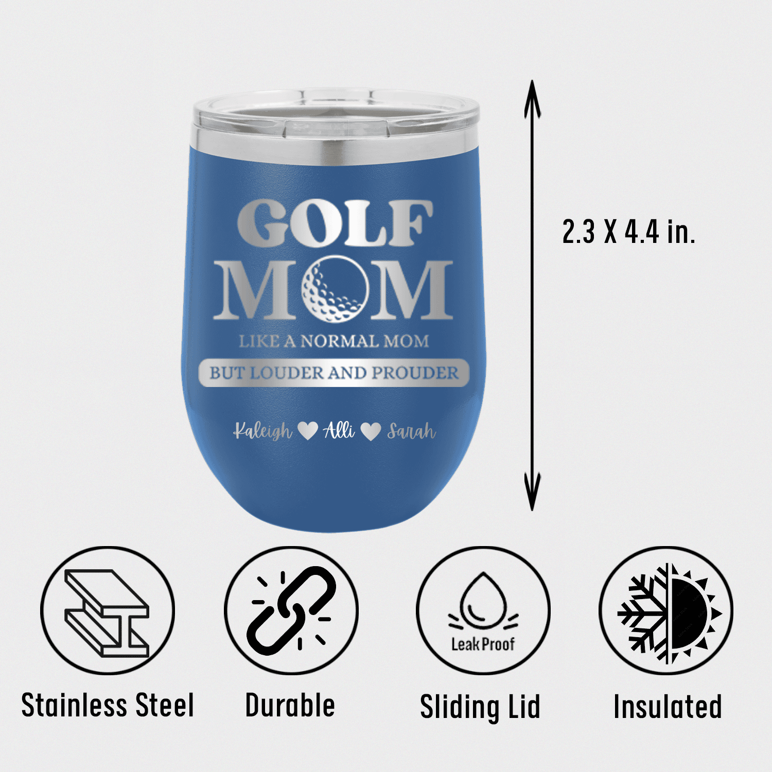 Golf Moms Are Loud And Proud Wine Tumbler