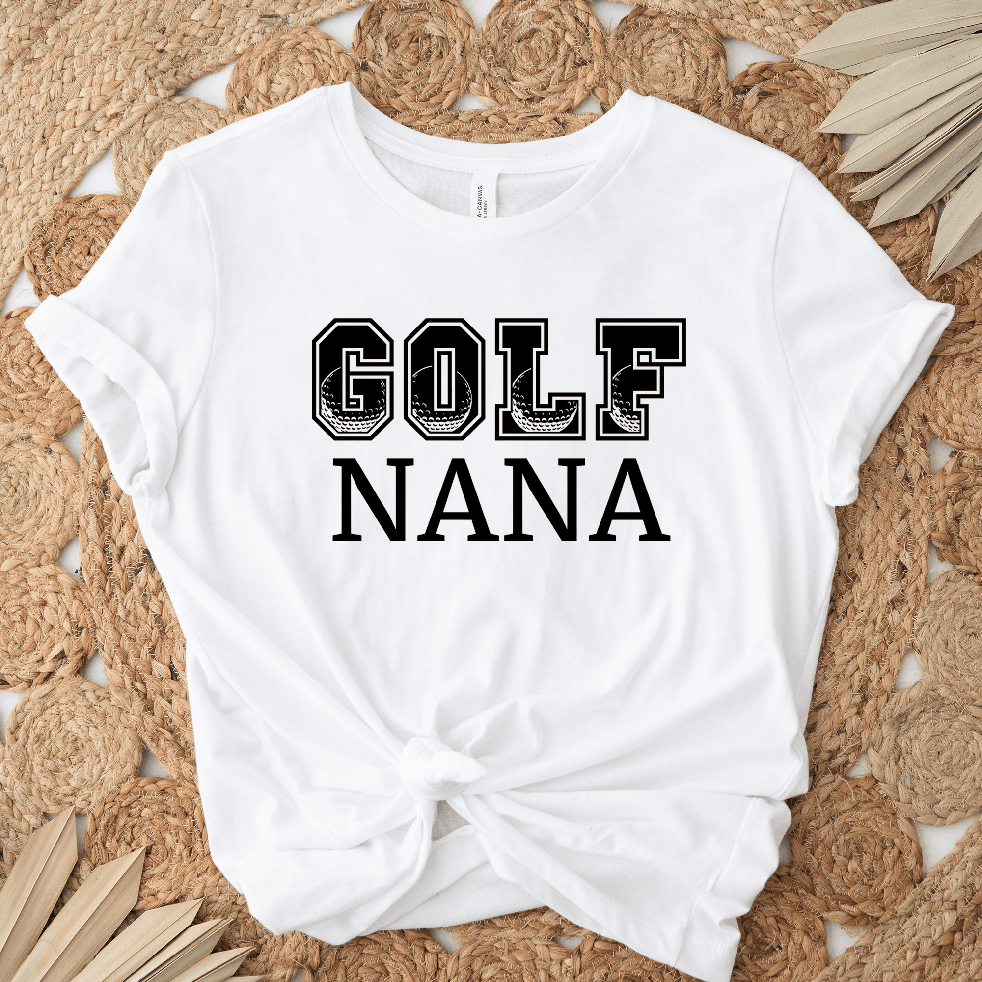 Womens White T Shirt with Golf-Nana design