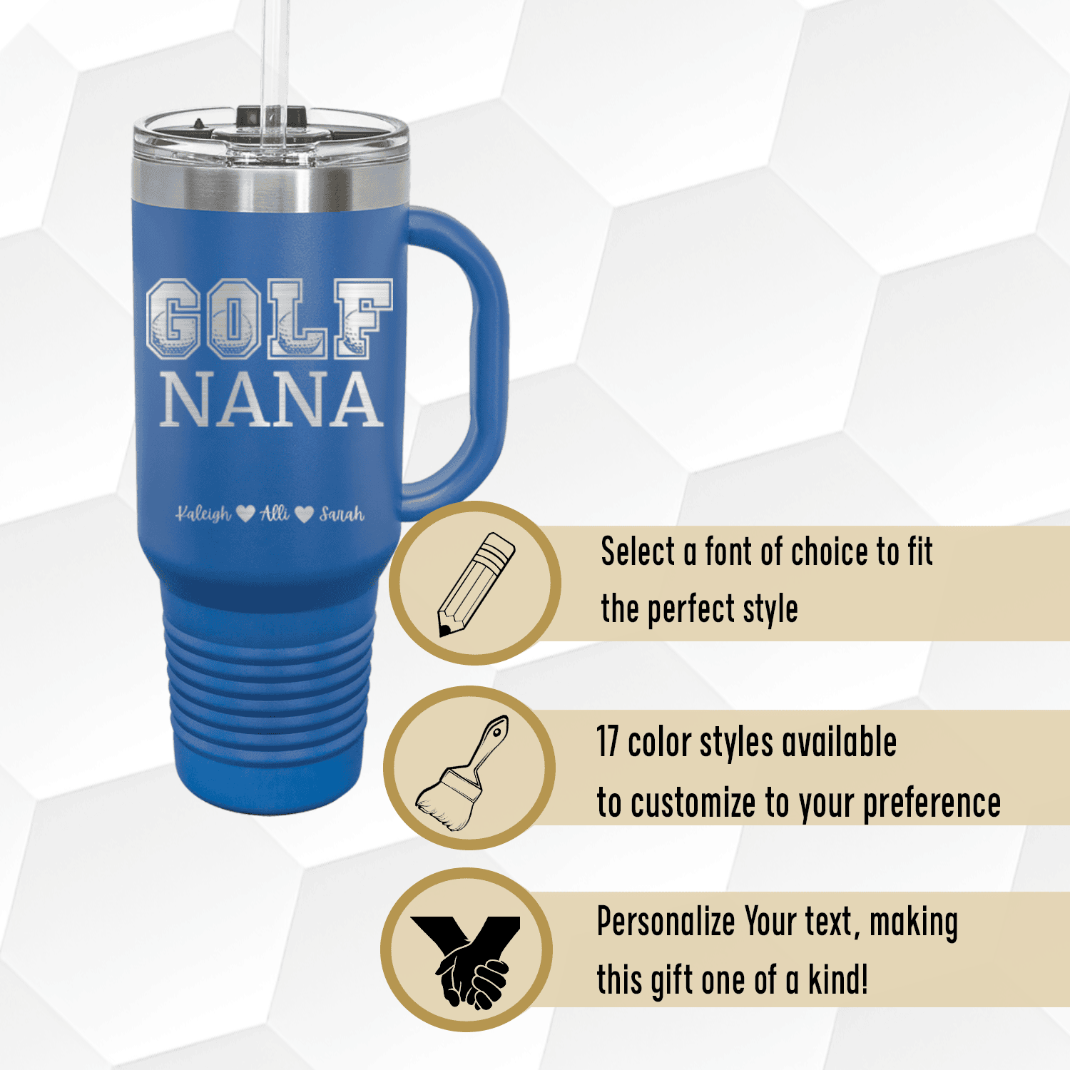 Golf Nana Travel Mug With Handle