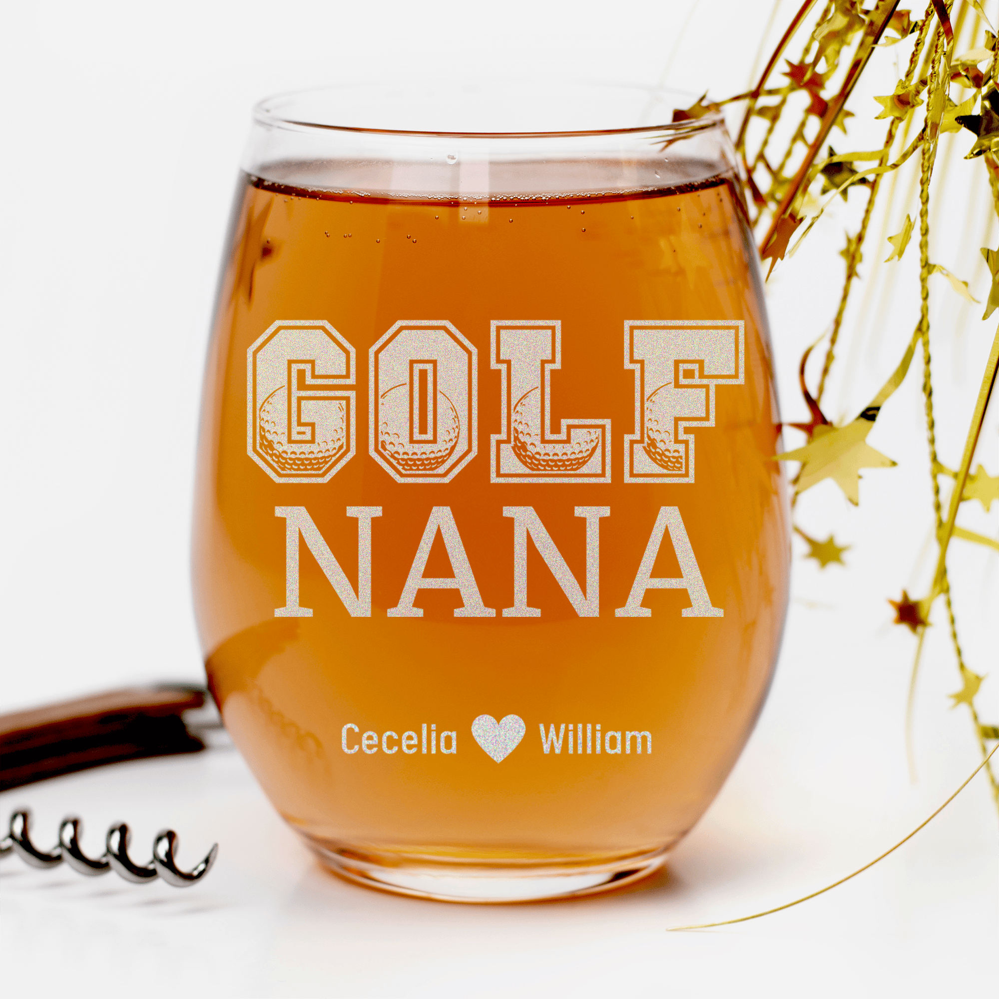 Golf Nana Stemless Wine Glass