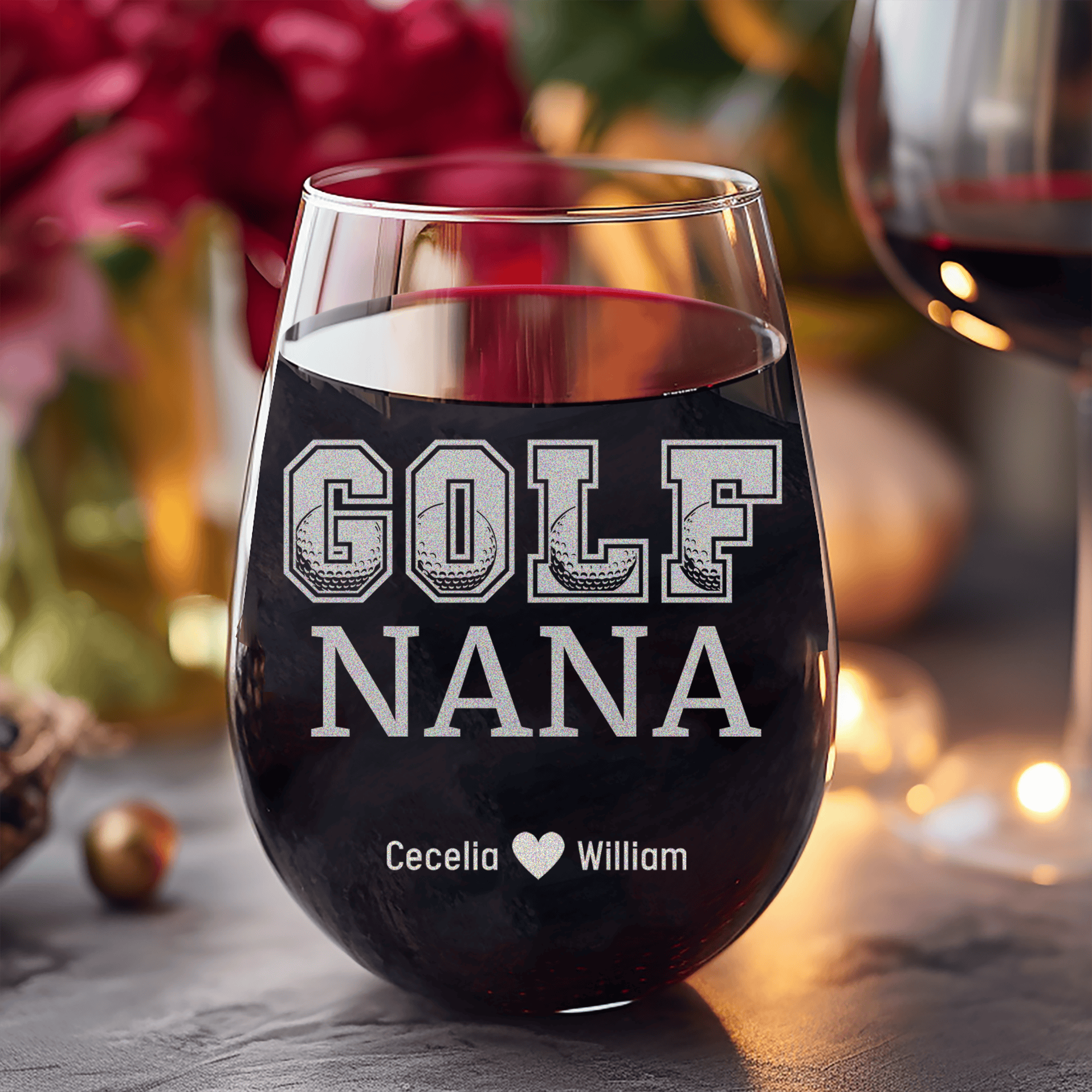 Golf Nana Stemless Wine Glass