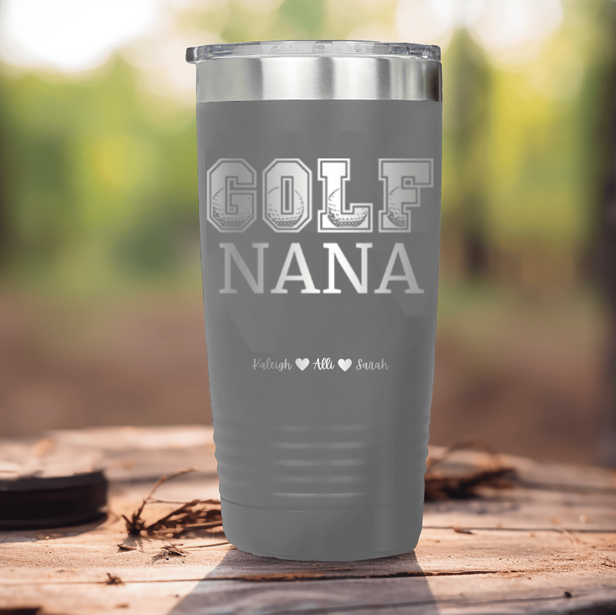 Grey Golf Mom Tumbler With Golf Nana Design