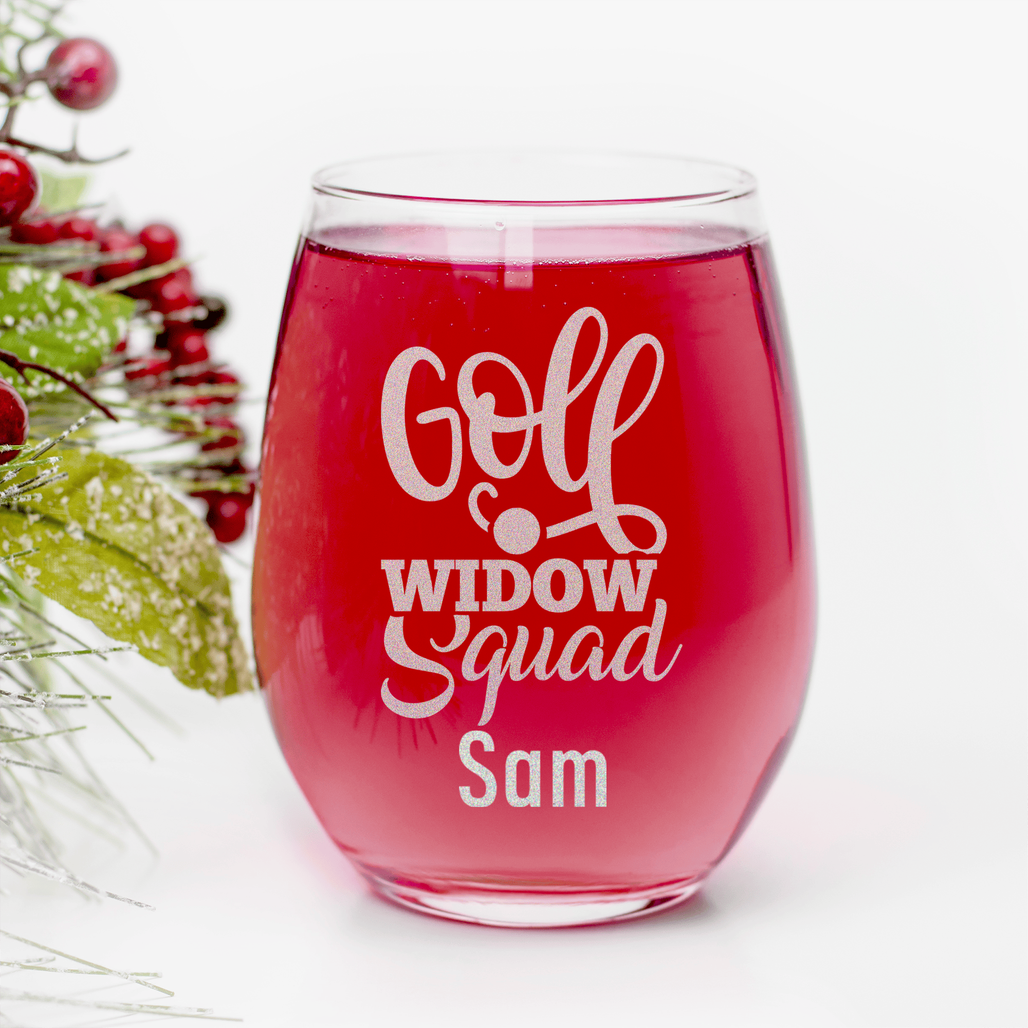 Golf Widow Squad Stemless Wine Glass