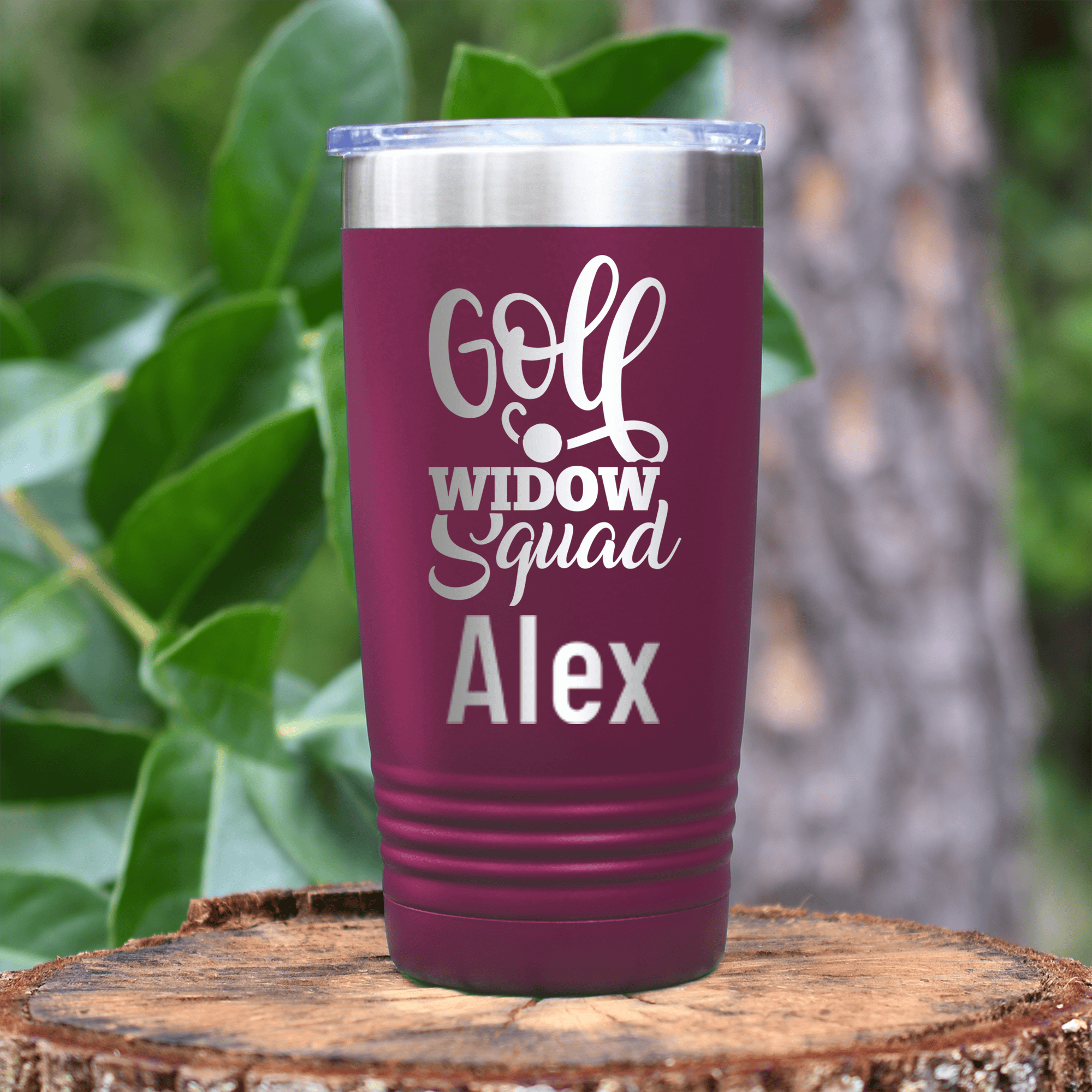 Maroon Golf Gifts For Her Tumbler With Golf Widow Squad Design