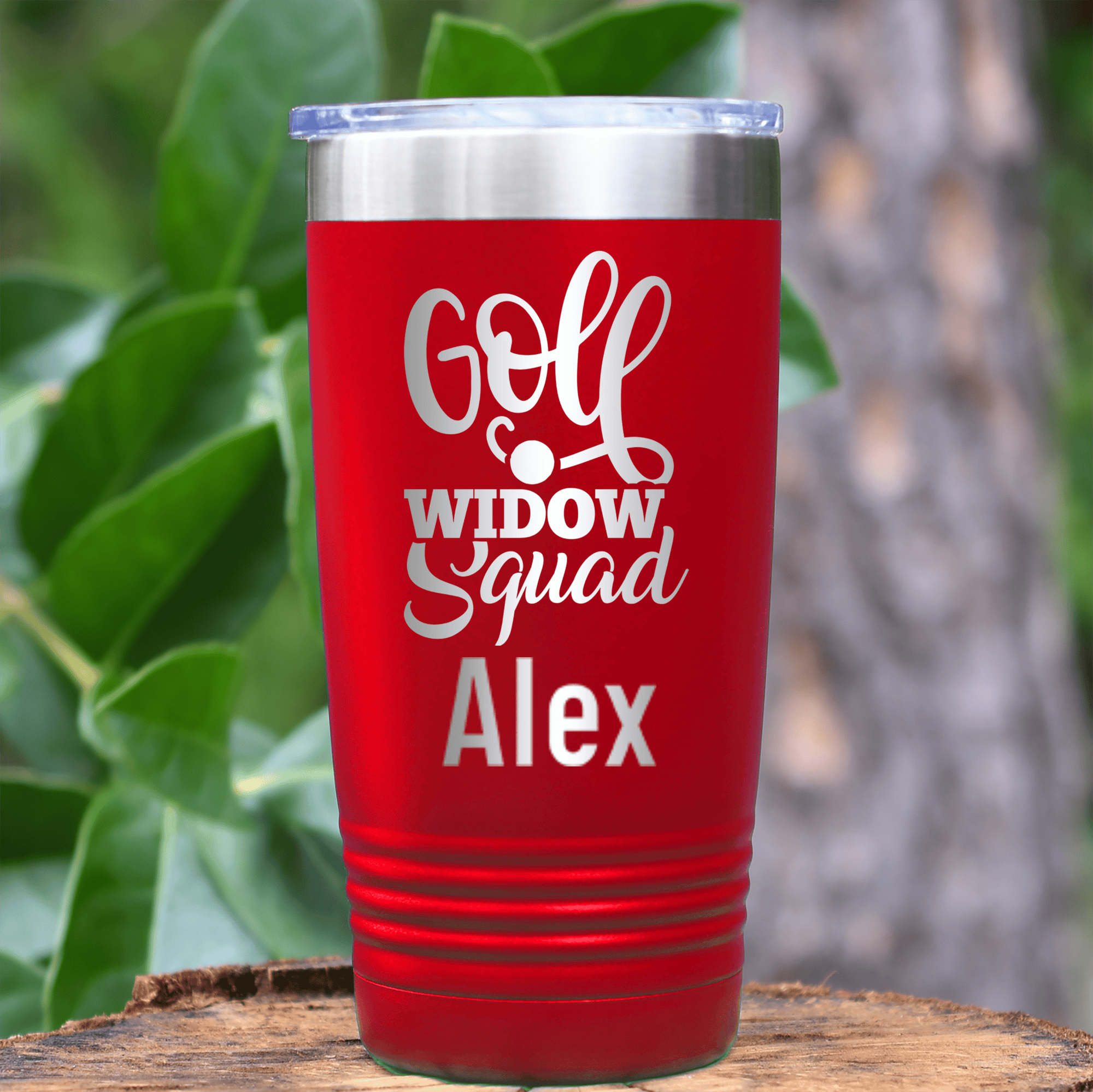 Red Golf Gifts For Her Tumbler With Golf Widow Squad Design