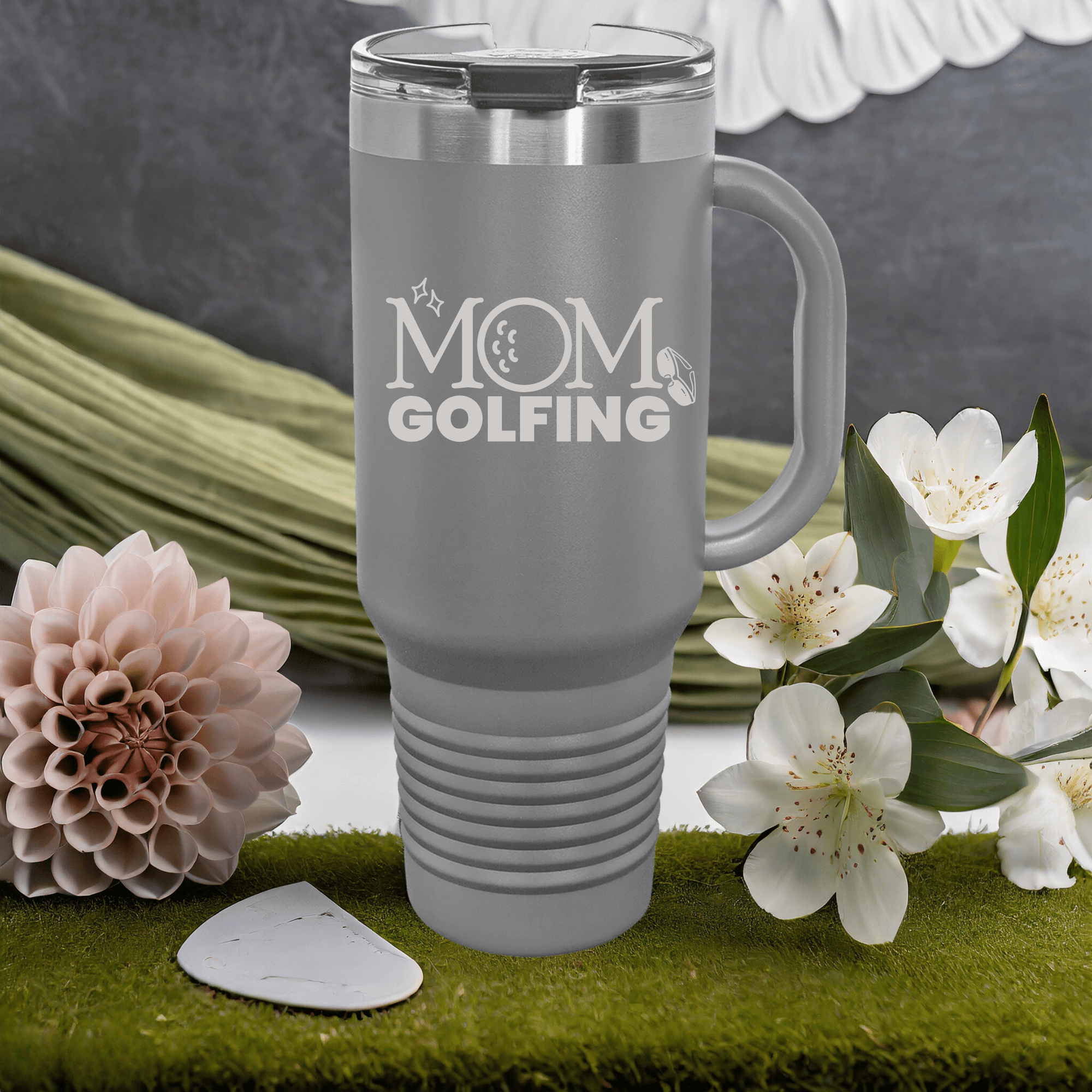 Stylish Mom's Birdie Buddy Tumbler with golf-themed design

golf mom tumbler