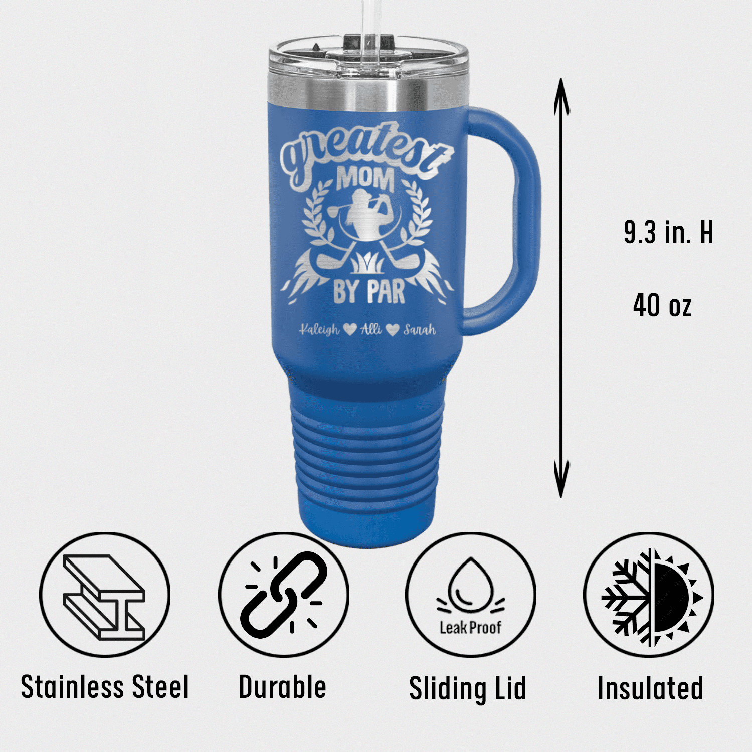 Greatest Golf Mom By Par Travel Mug With Handle