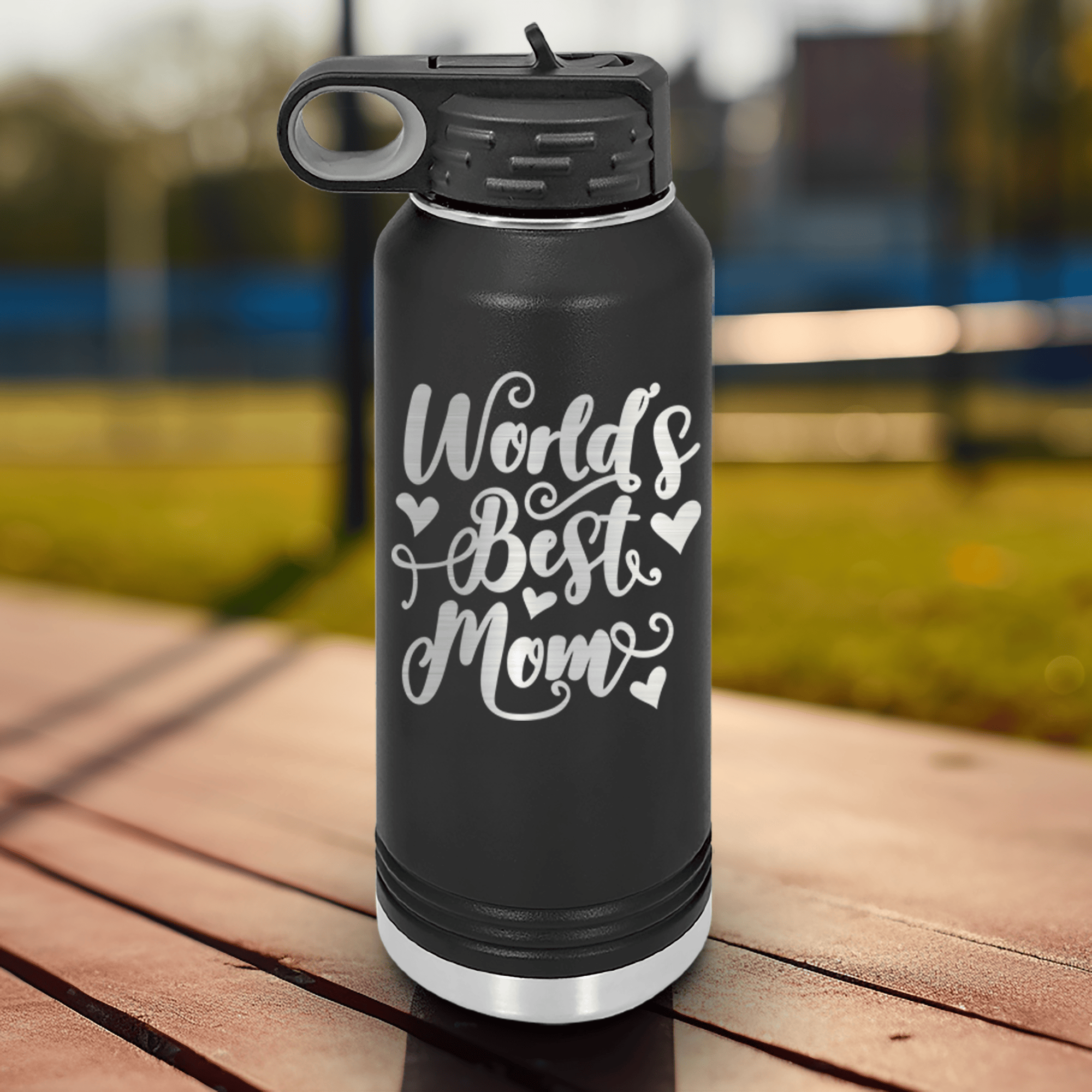 Black Mothers Day Water Bottle With Greatest Mom In The World Design