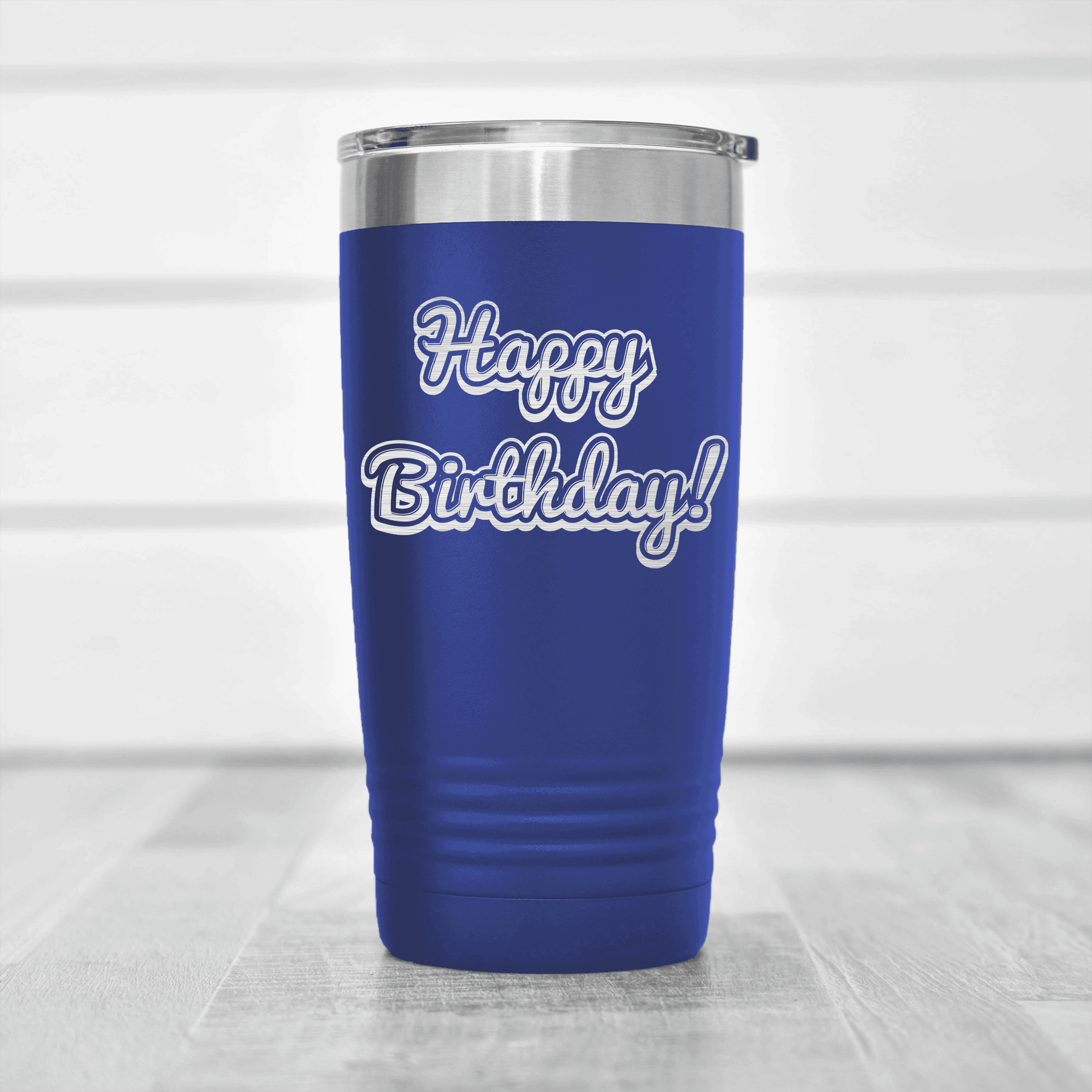 Blue birthday tumbler Happy Birthday