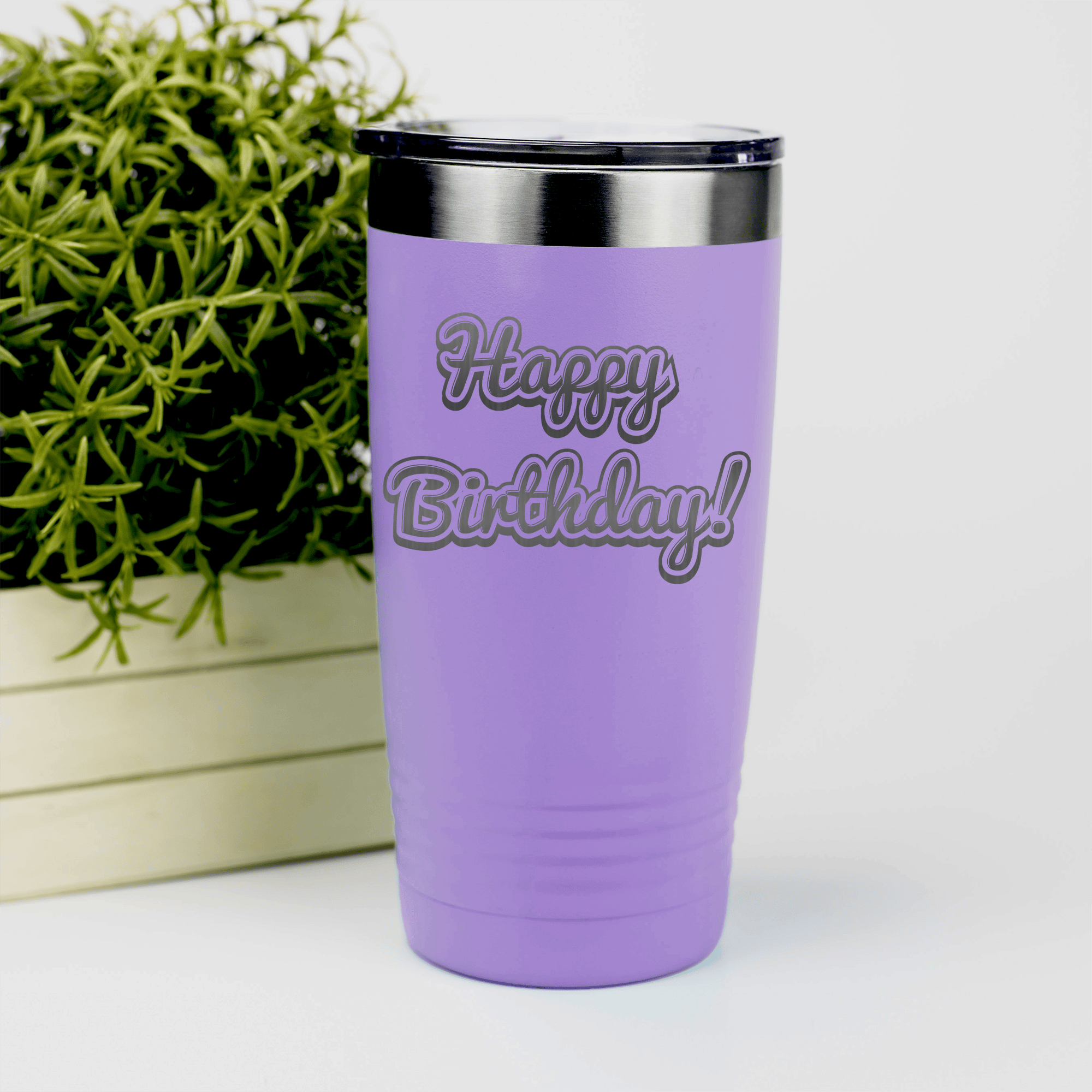 Light Purple birthday tumbler Happy Birthday