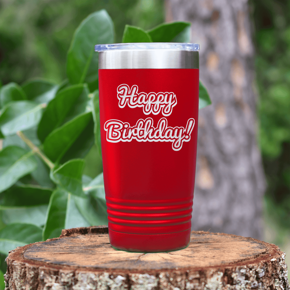 Red birthday tumbler Happy Birthday