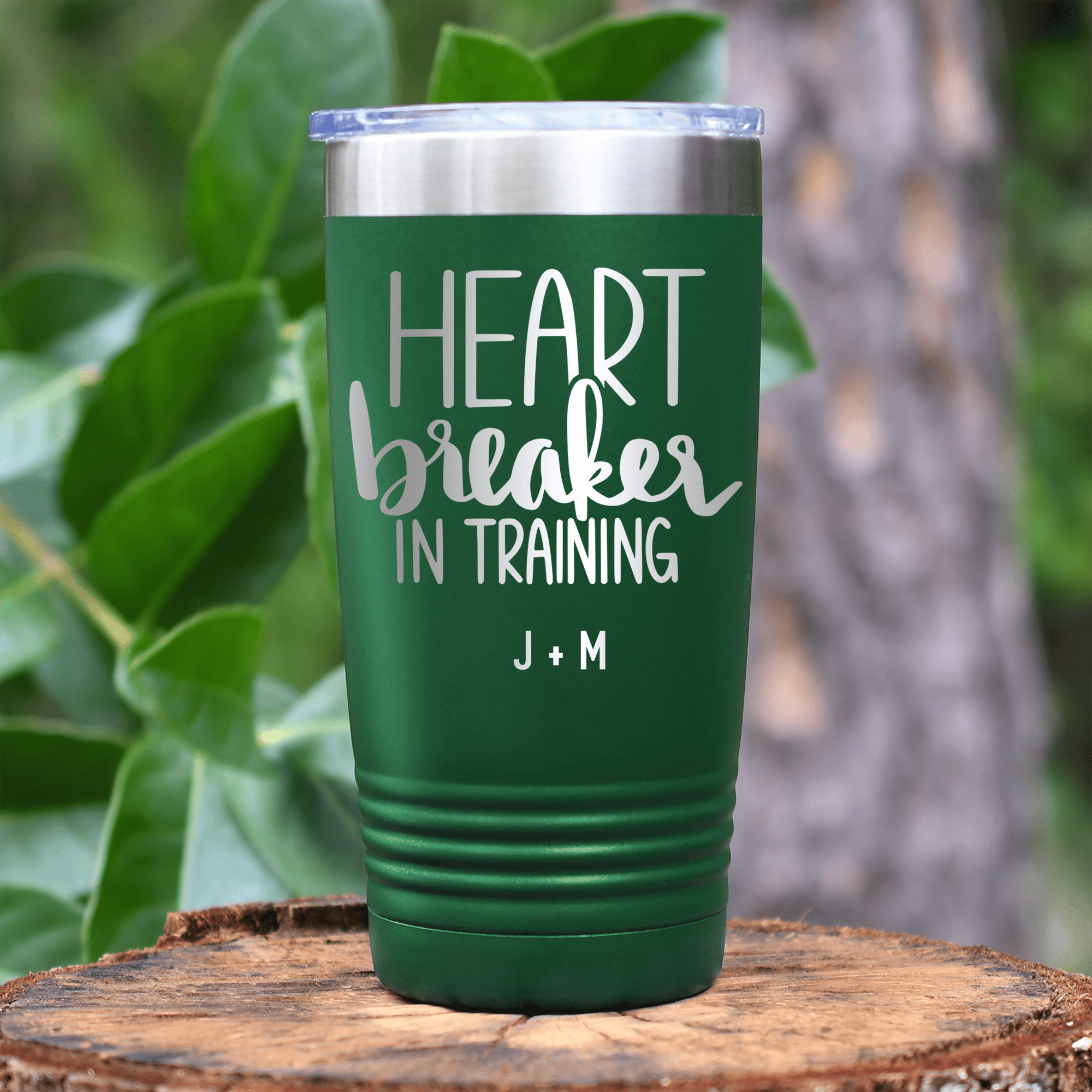 Green Valentines Day Tumbler With Heart Breaker In Training Design