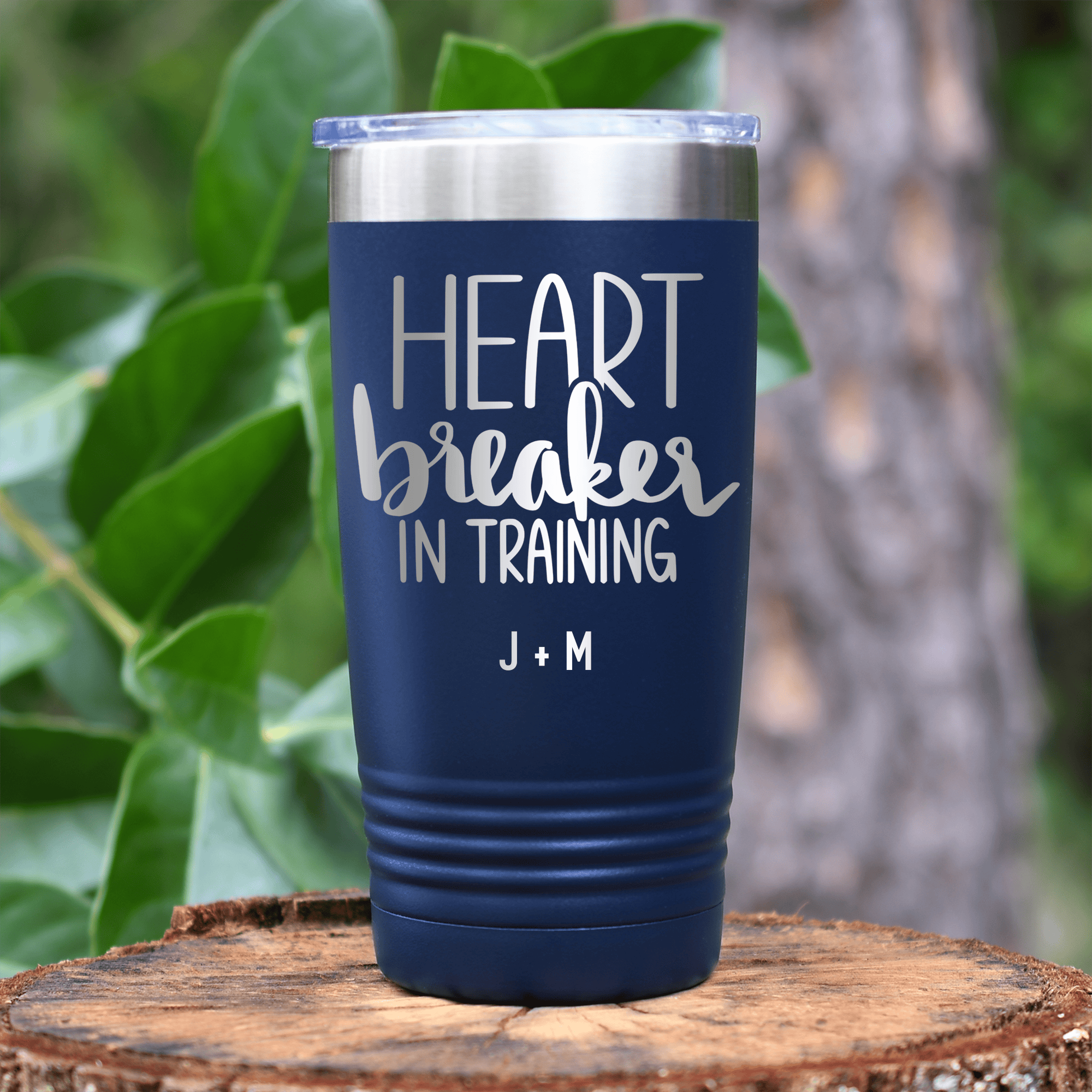 Navy Valentines Day Tumbler With Heart Breaker In Training Design