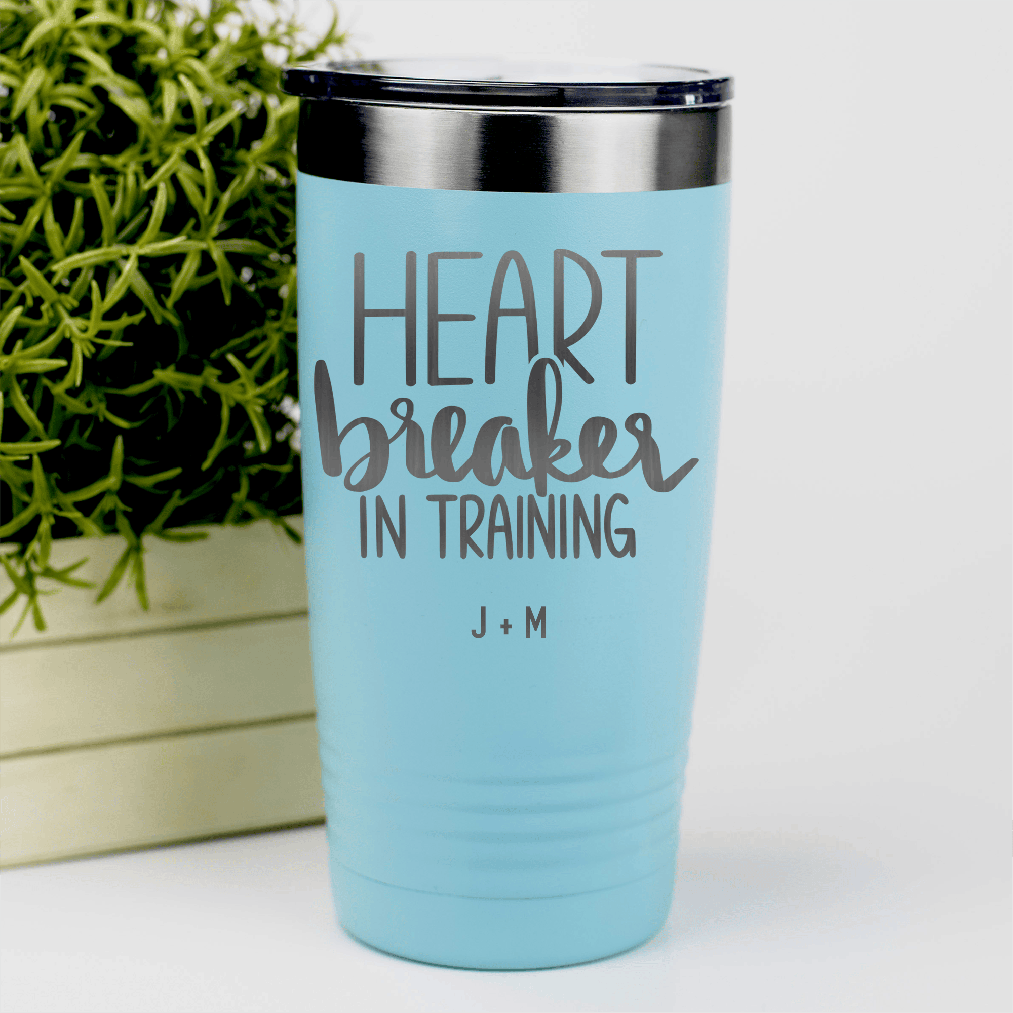 Teal Valentines Day Tumbler With Heart Breaker In Training Design