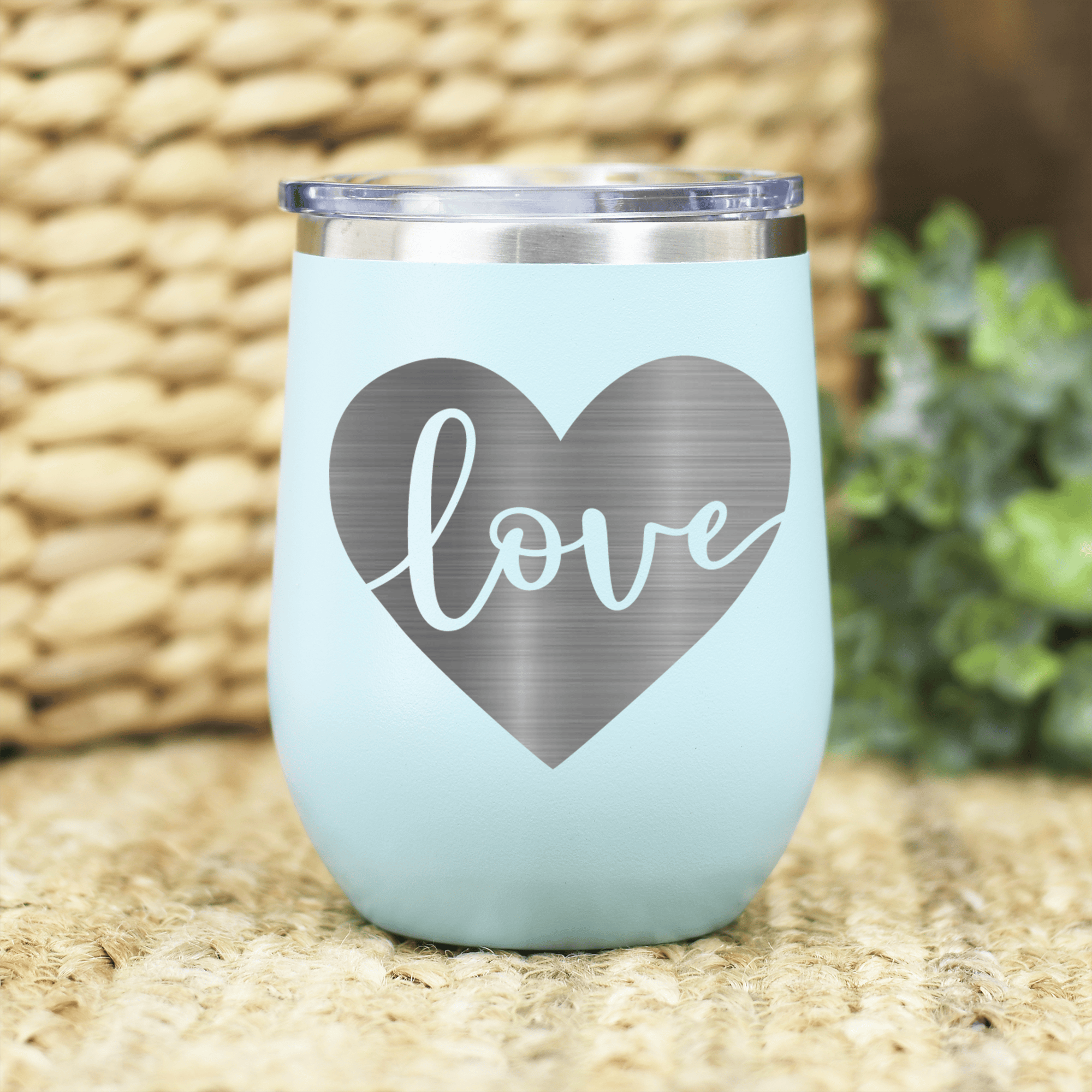 Heart Carved Love Wine Tumbler