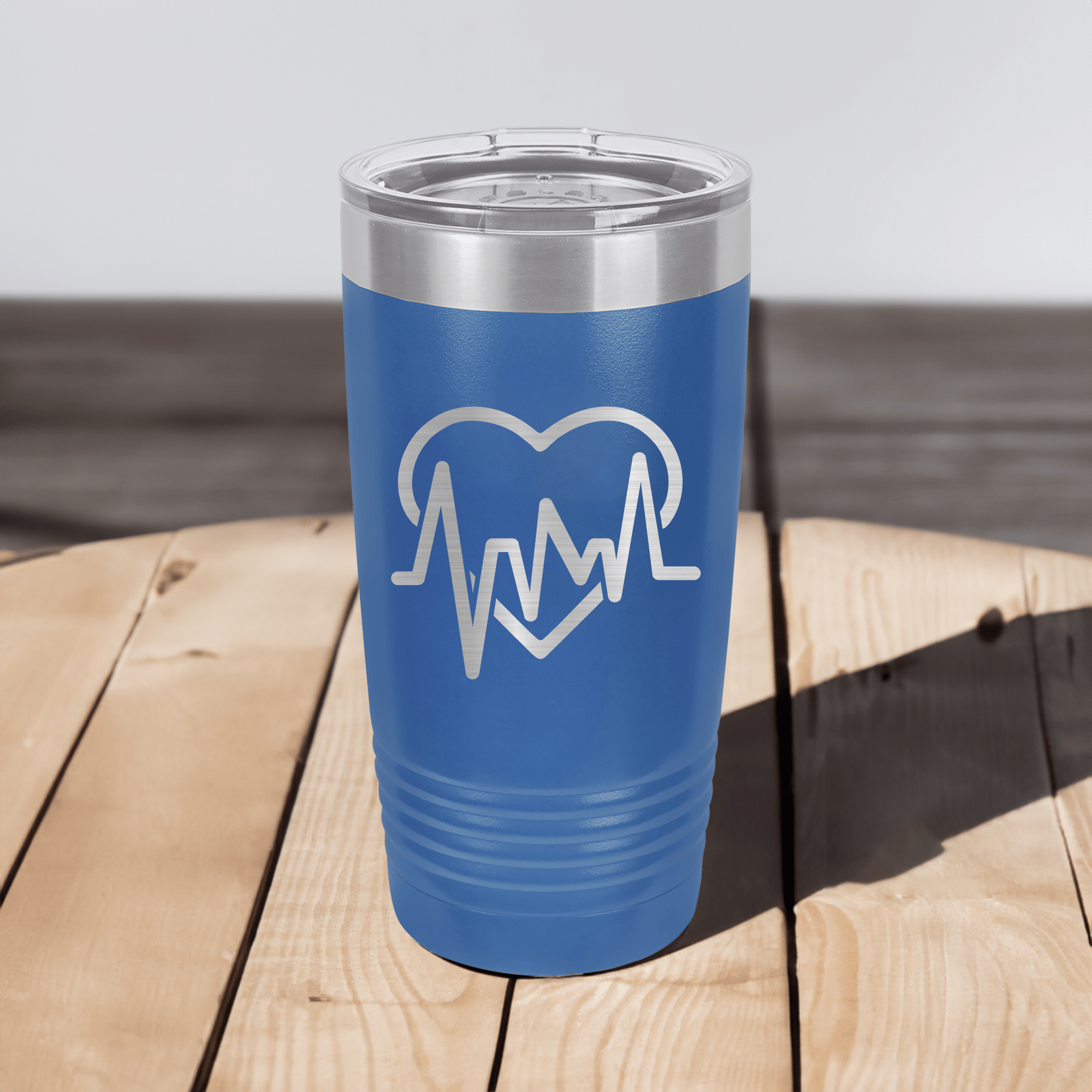 Funny Heartbeat Design Ringed Tumbler