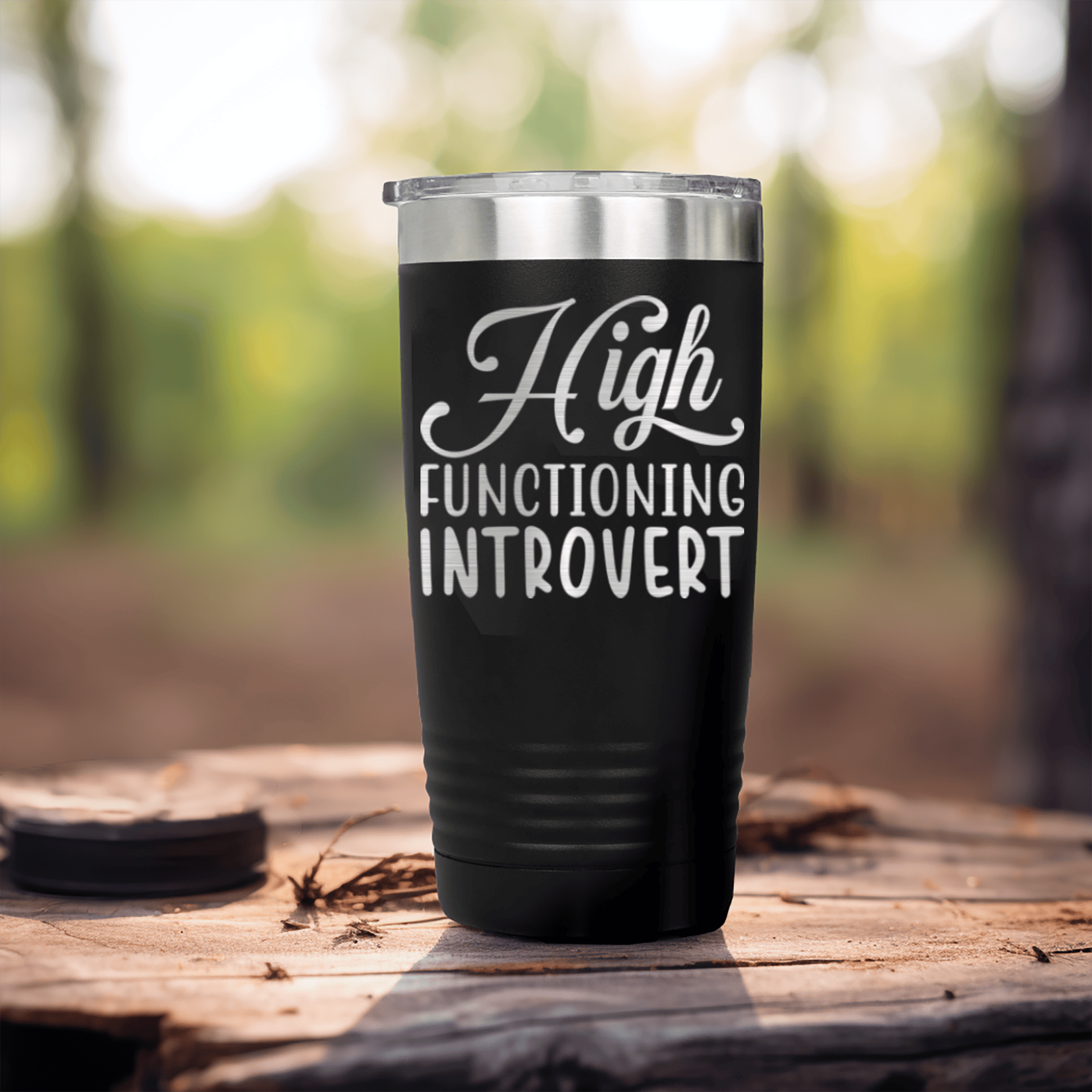 Black pickelball tumbler High Functioning Introvert