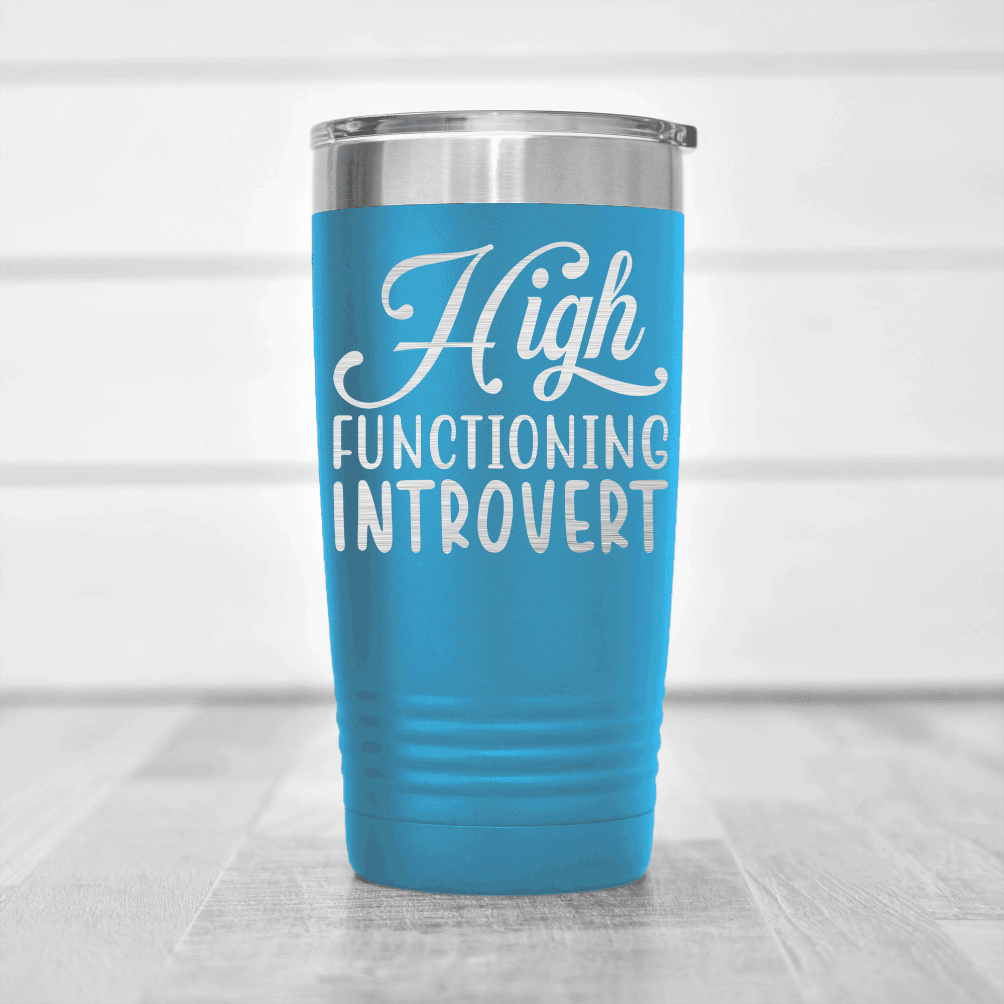 Light Blue pickelball tumbler High Functioning Introvert