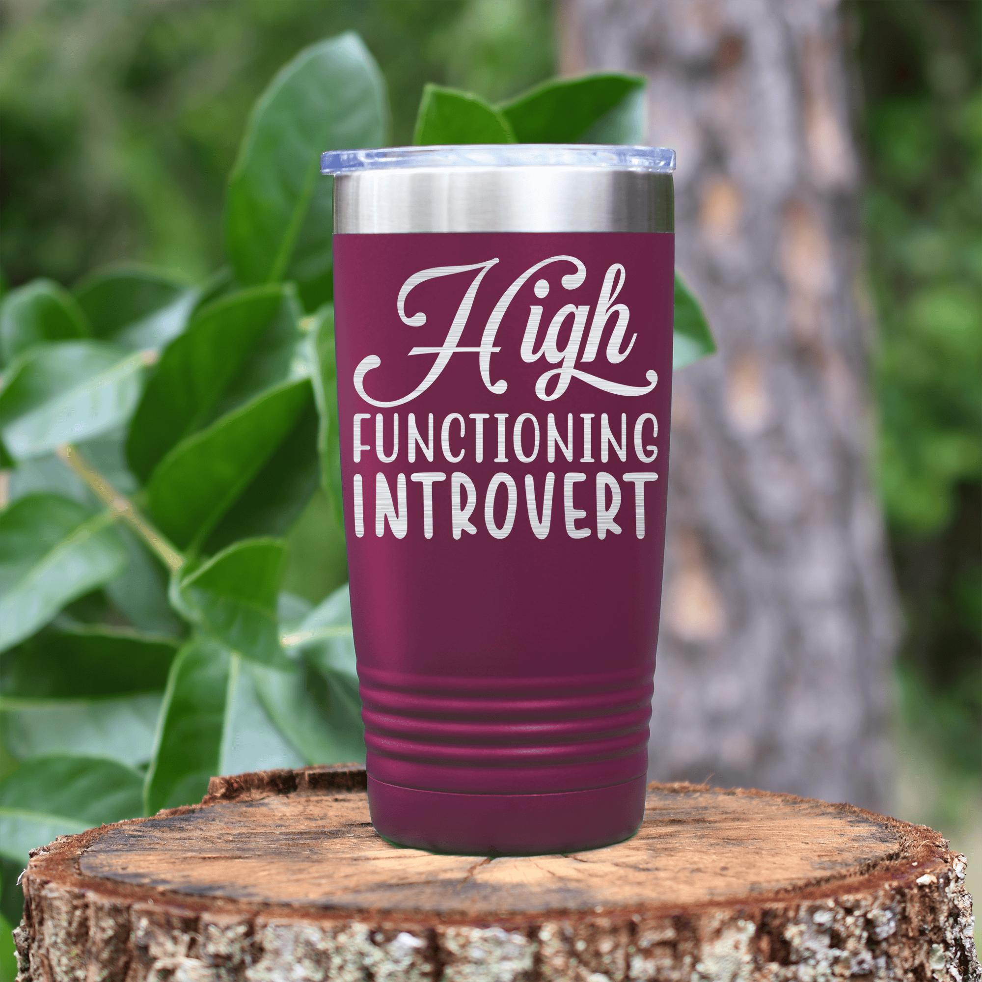 Maroon pickelball tumbler High Functioning Introvert