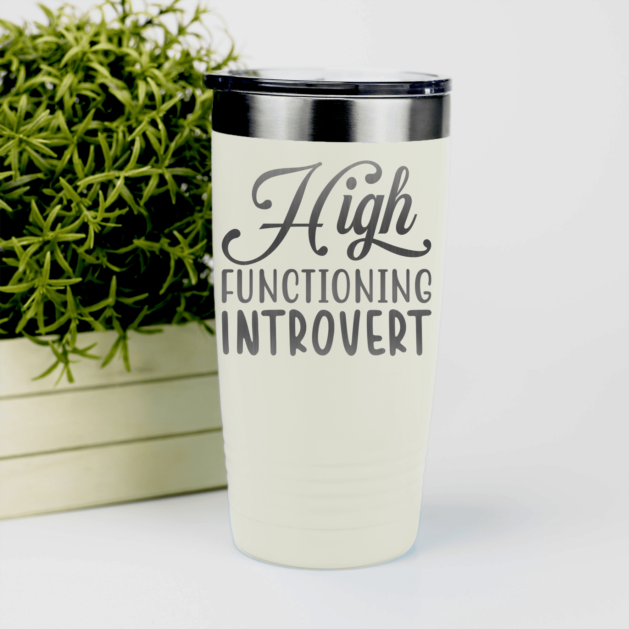 White pickelball tumbler High Functioning Introvert