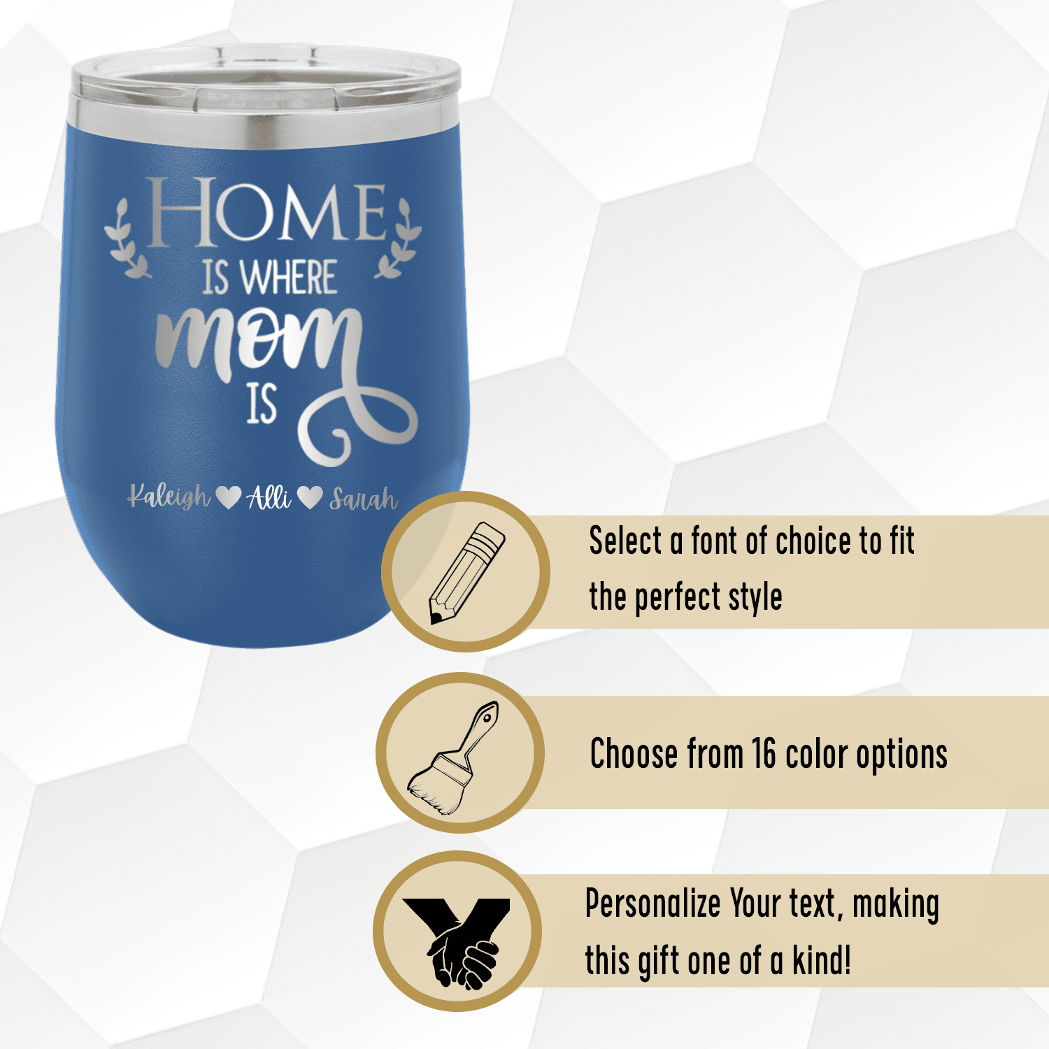 Home Is Where Mom Is Wine Tumbler