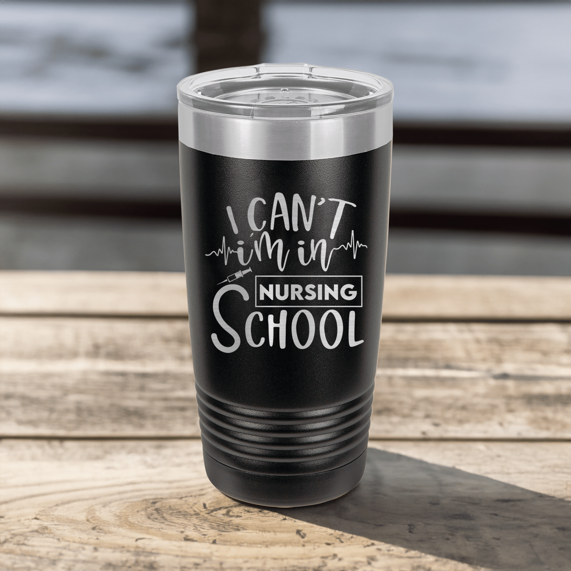 Funny I Cant Im In Nursing School Ringed Tumbler