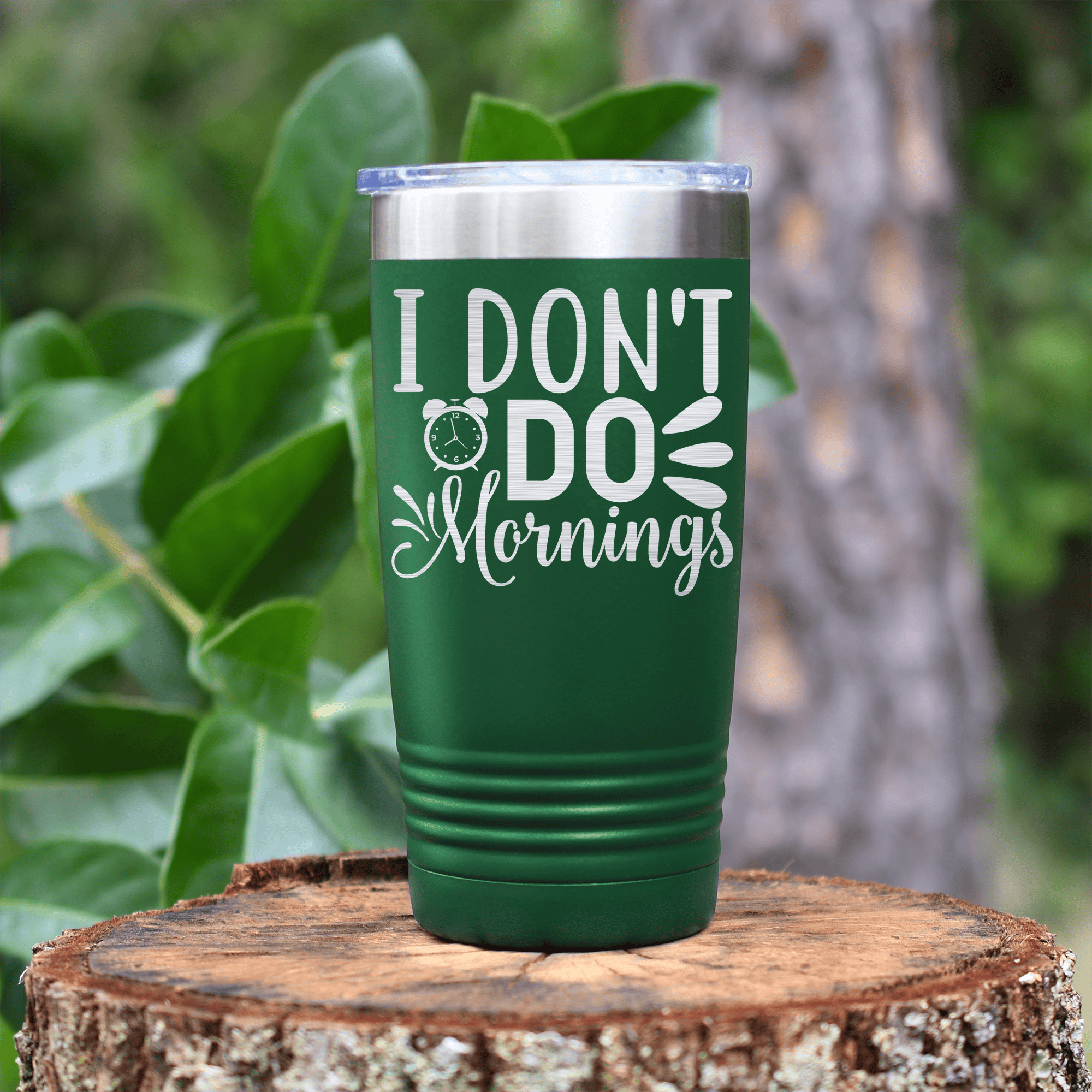 Green pickelball tumbler I Dont Do Mornings