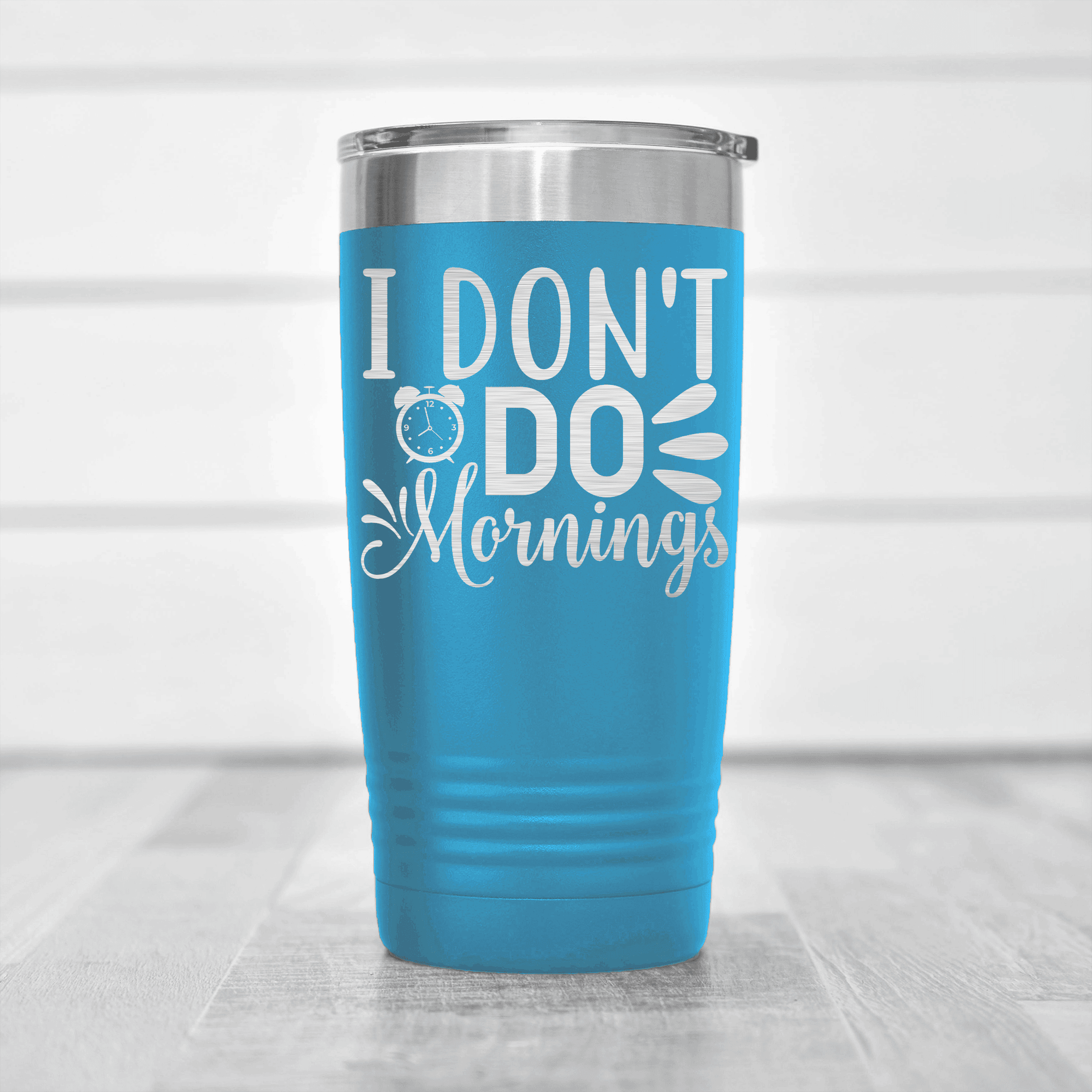 Light Blue pickelball tumbler I Dont Do Mornings