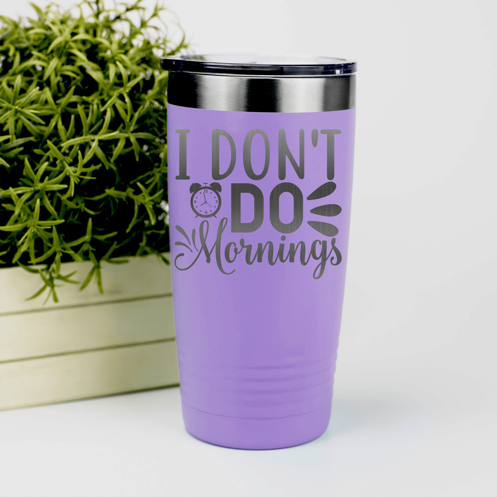 Light Purple pickelball tumbler I Dont Do Mornings